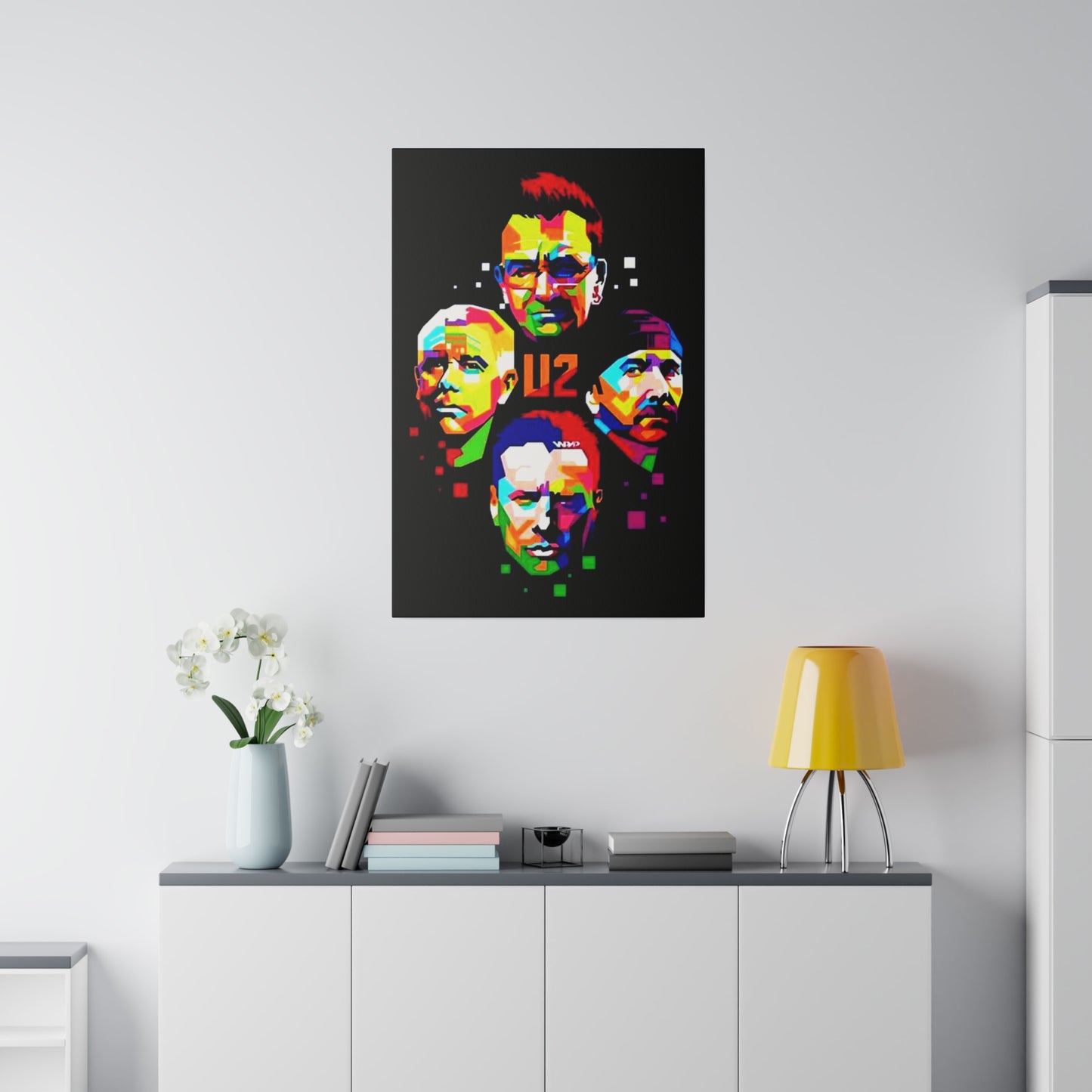 U2: Colorful Silhouettes on a Noir Canvas