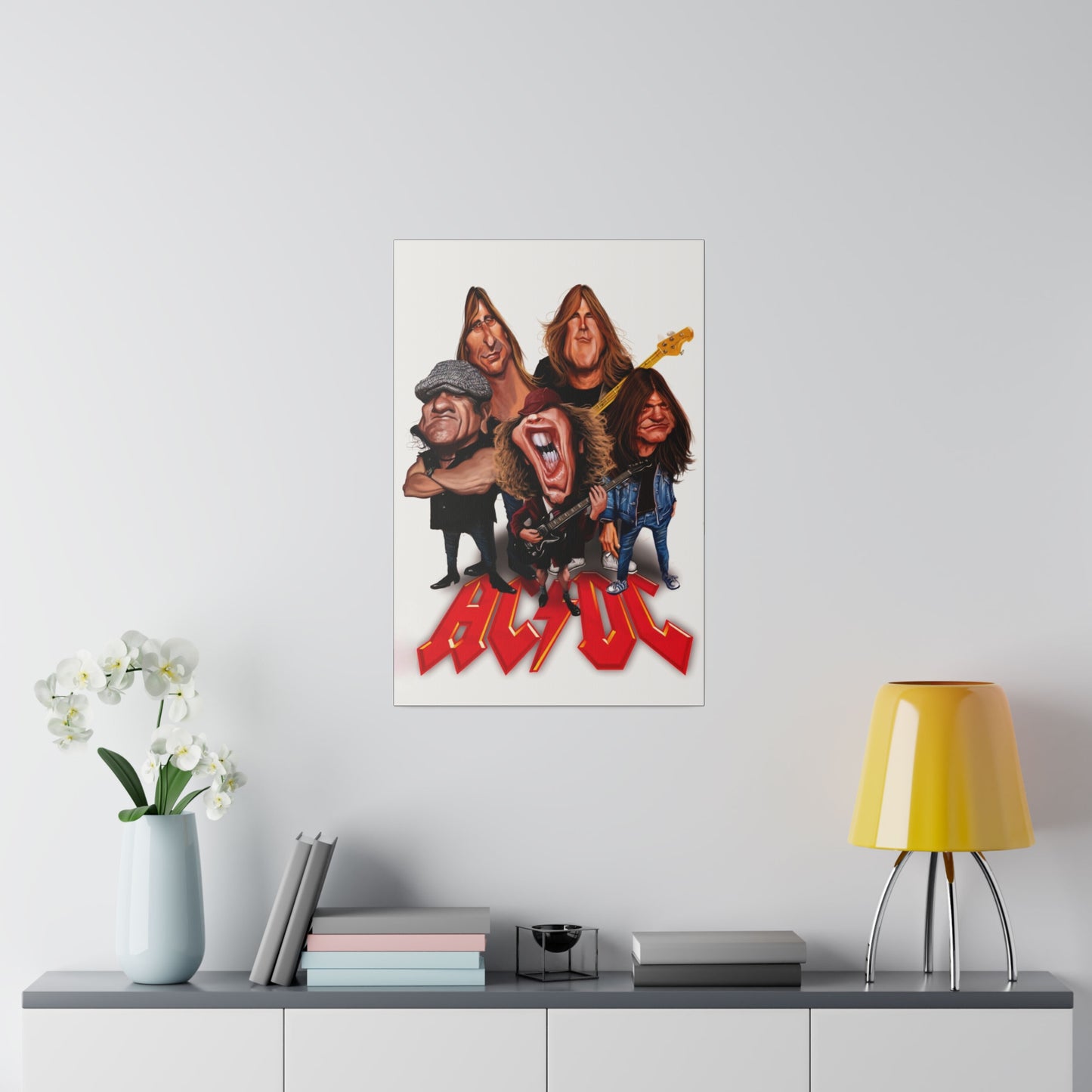 ACDC and Angus Young Rockin' Caricatures - Canvas