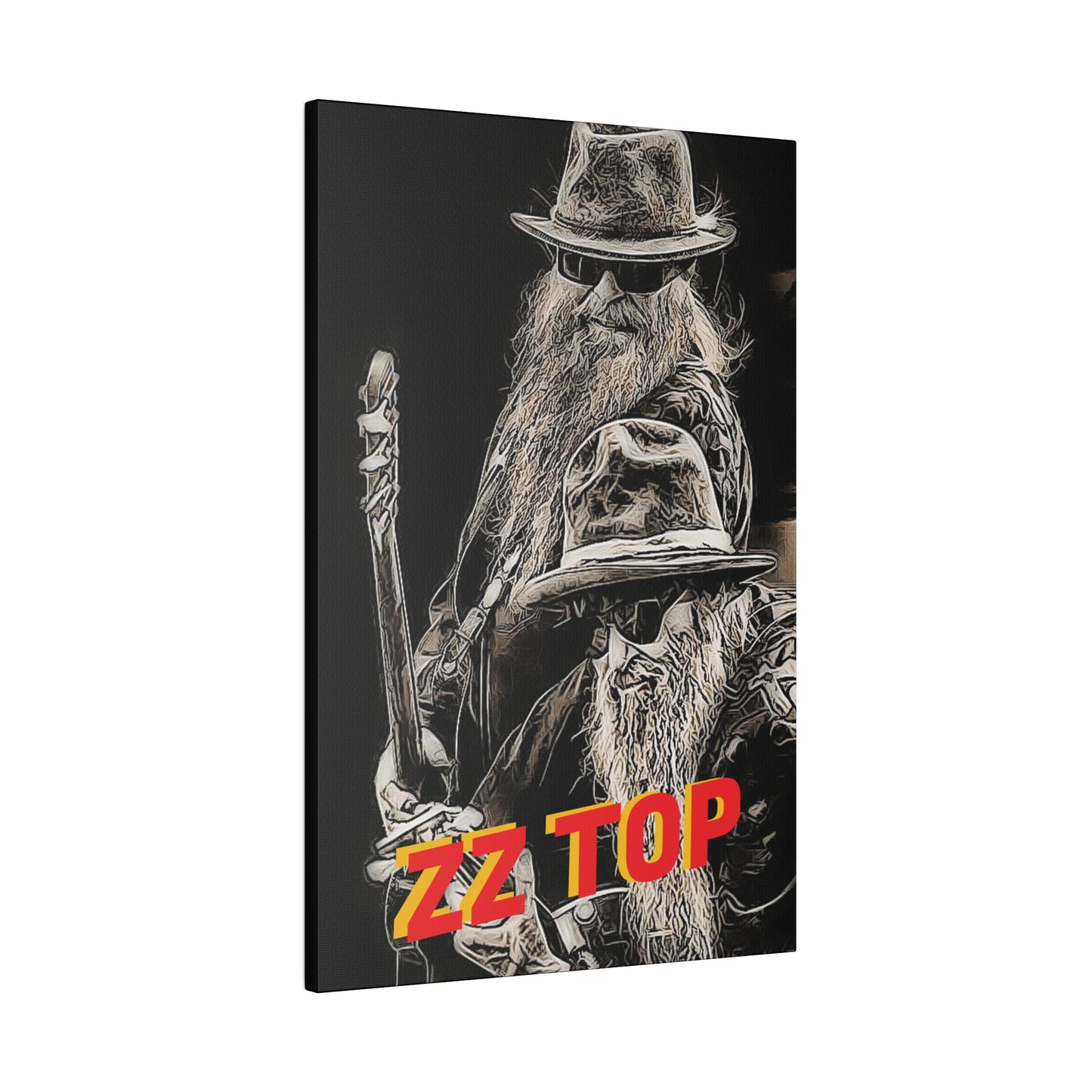 ZZ Top with Beard and Hat" Canvas