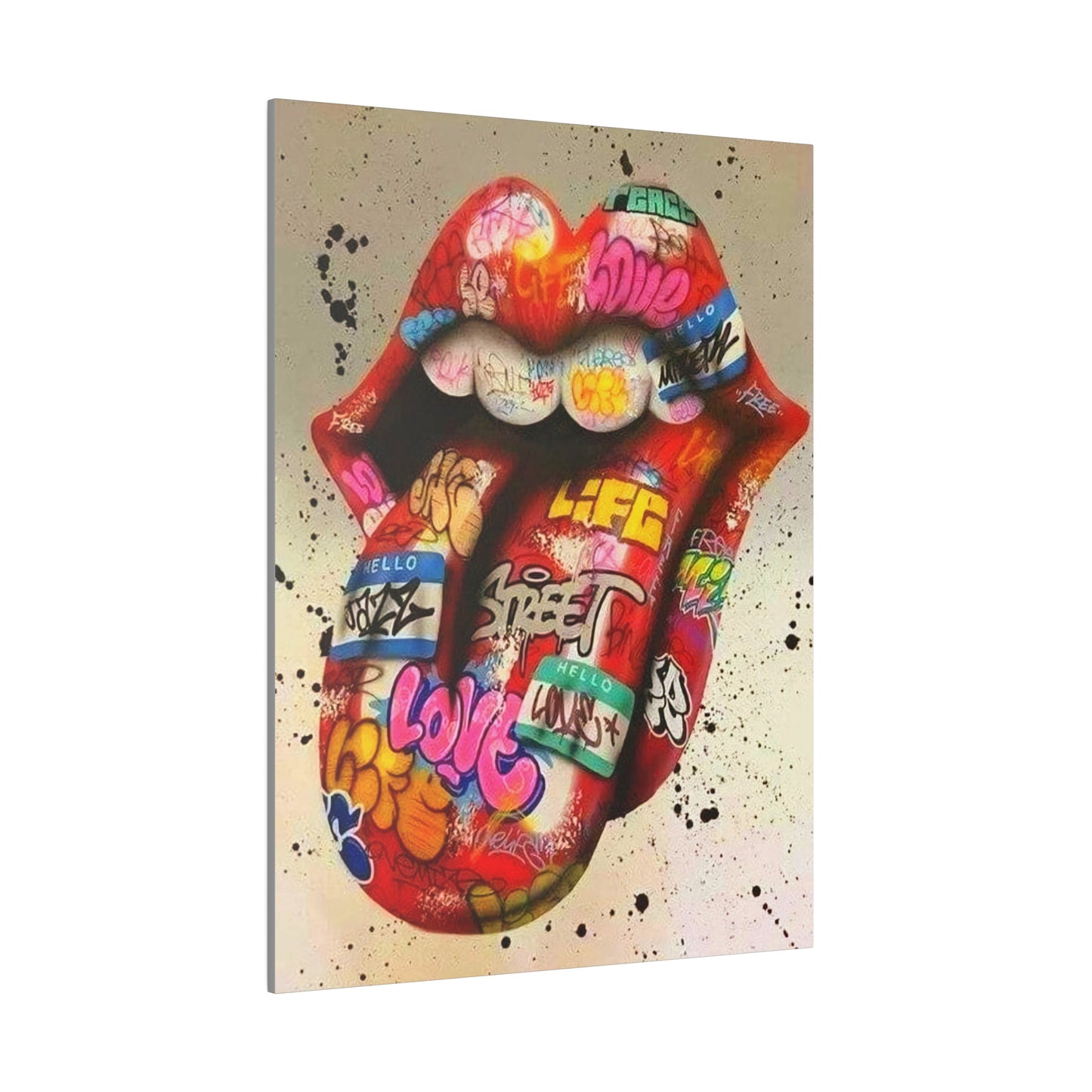 Rolling Stones Tongue Logo - Canvas