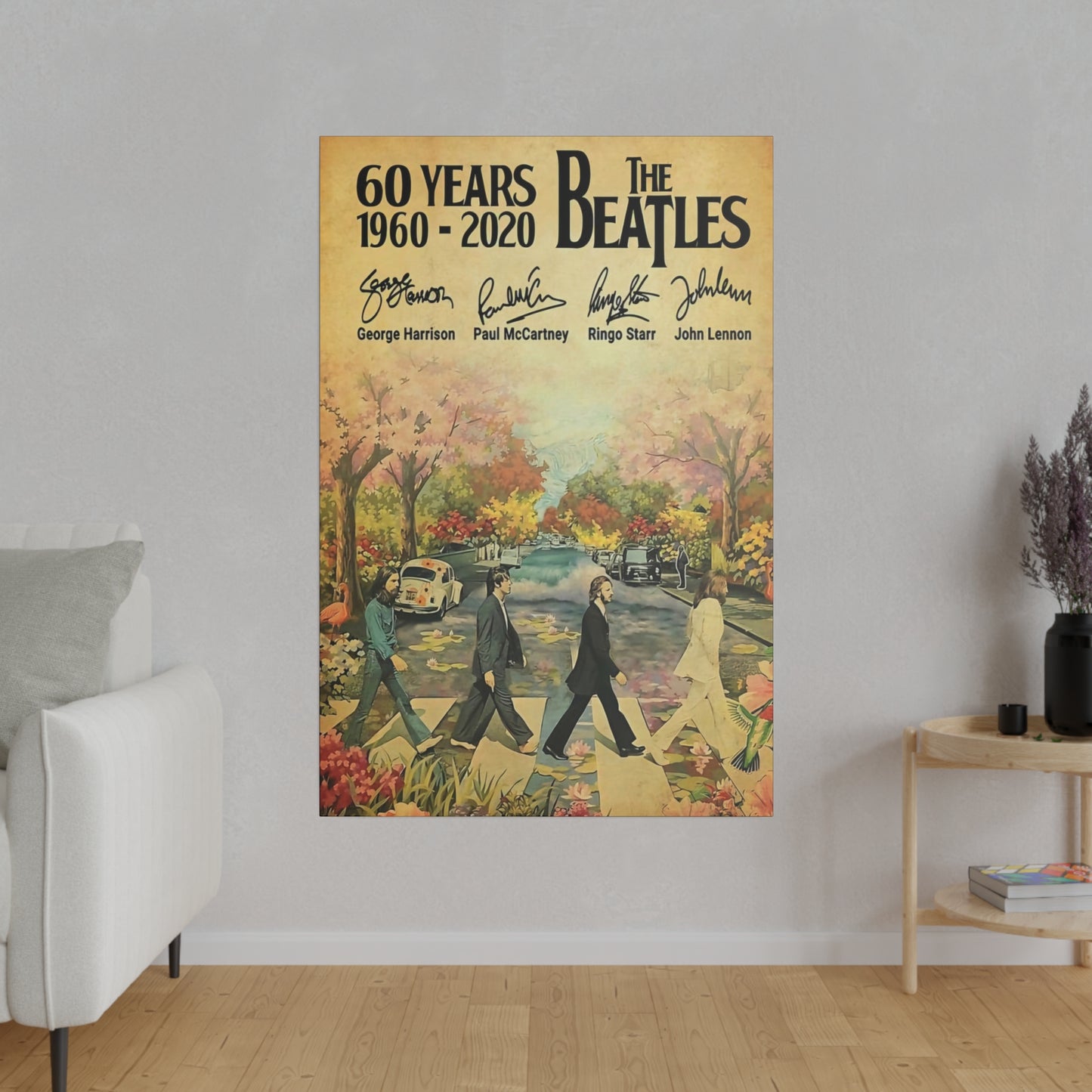 60 Years: The Beatles Walking on Abbey Road" Canvas