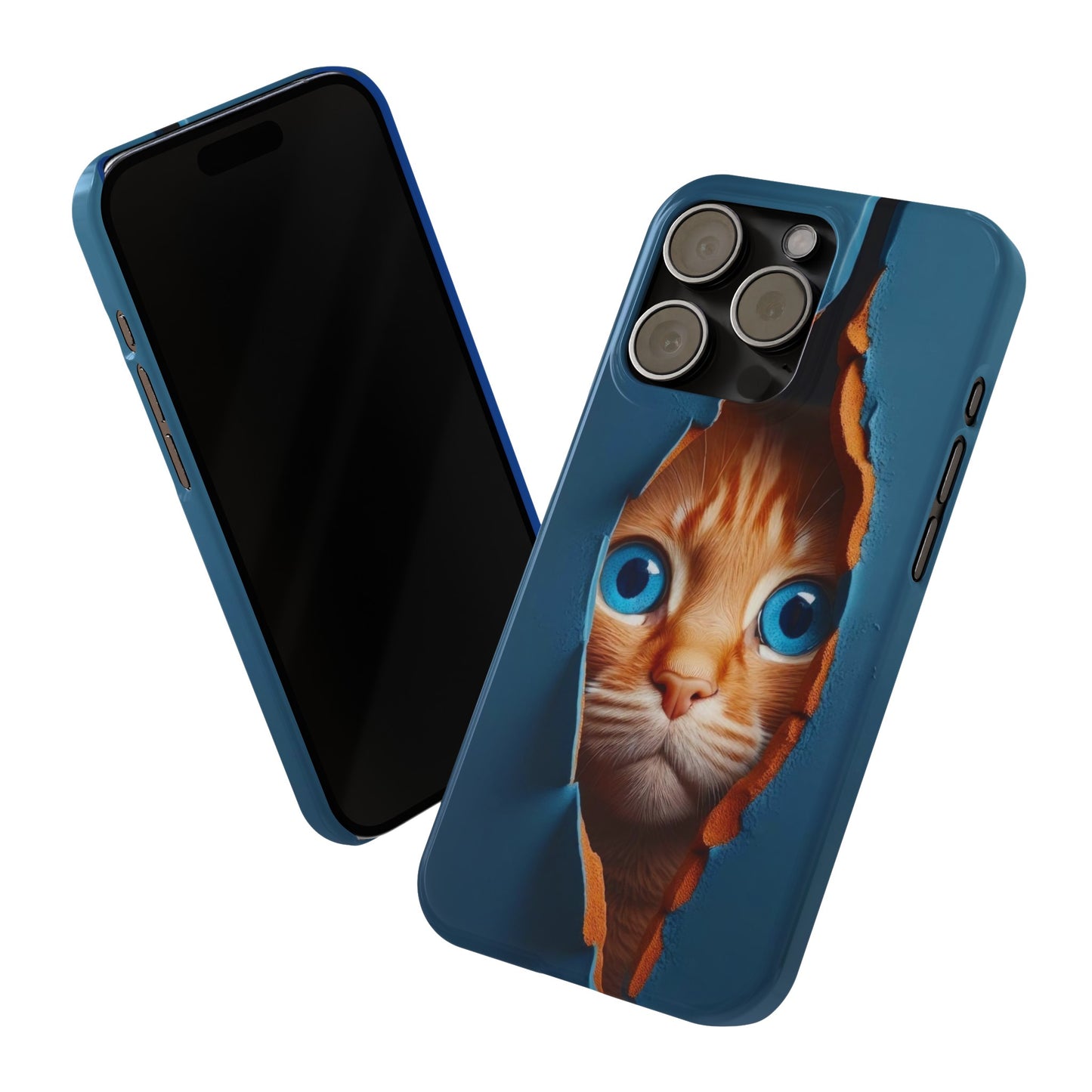 Curious Cat iPhone Cases: Peek-a-Boo Edition - Iphone 15, 14, 13, 12.