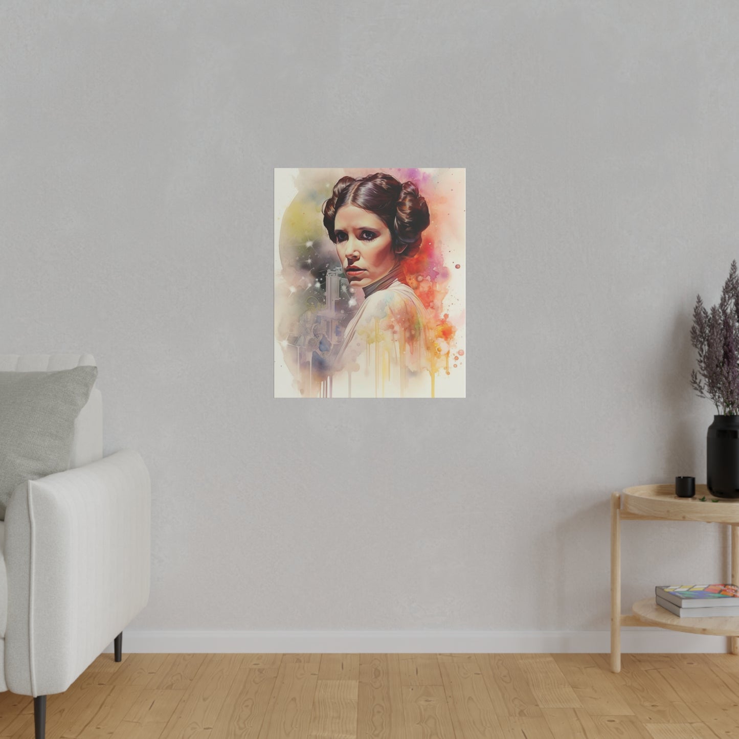 Star Wars Princess Leia Watercolor Canvas: Rebel Spirit