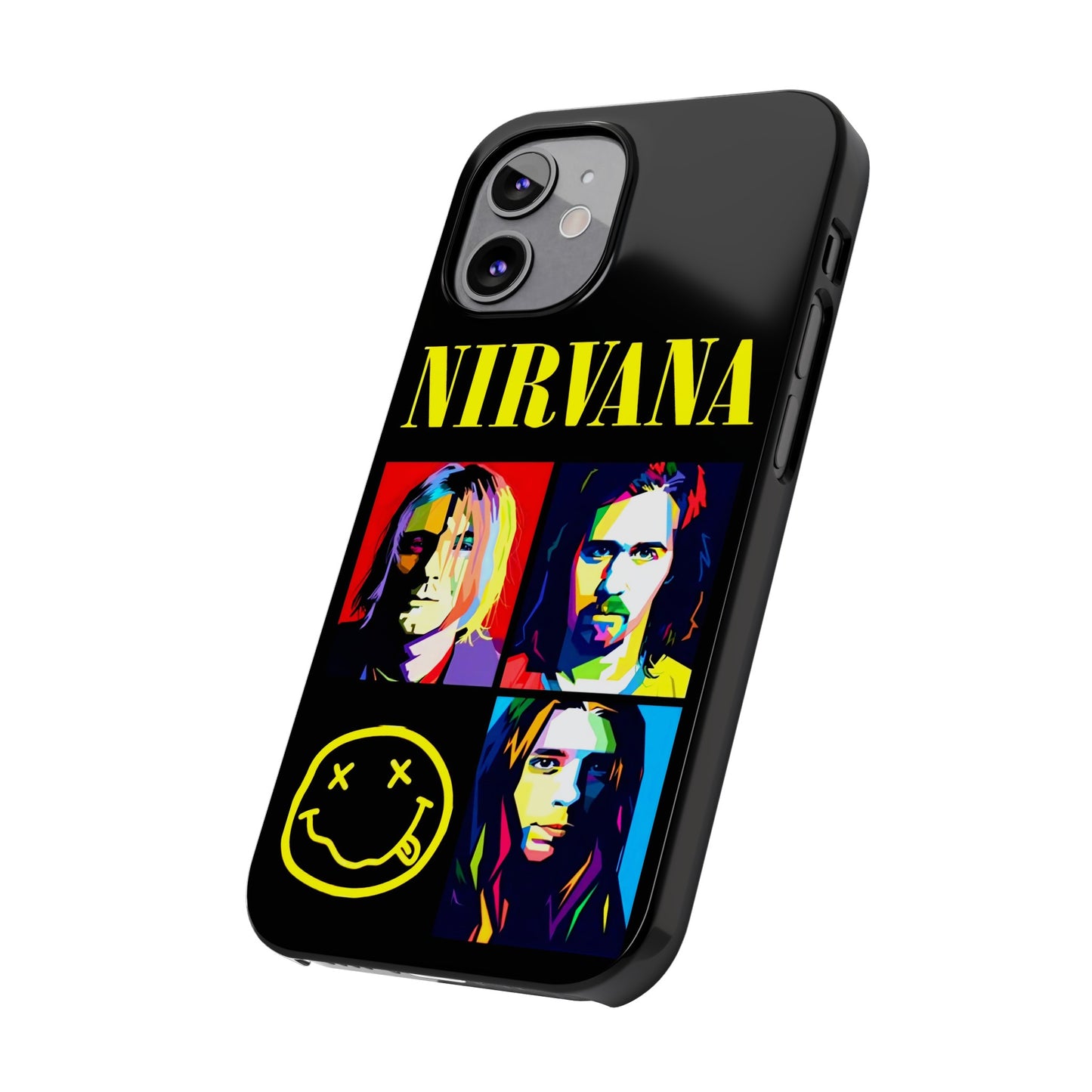 Nirvana Tribute: Kurt Cobain iPhone 15, 14, 13, 12, 11 Art in Black