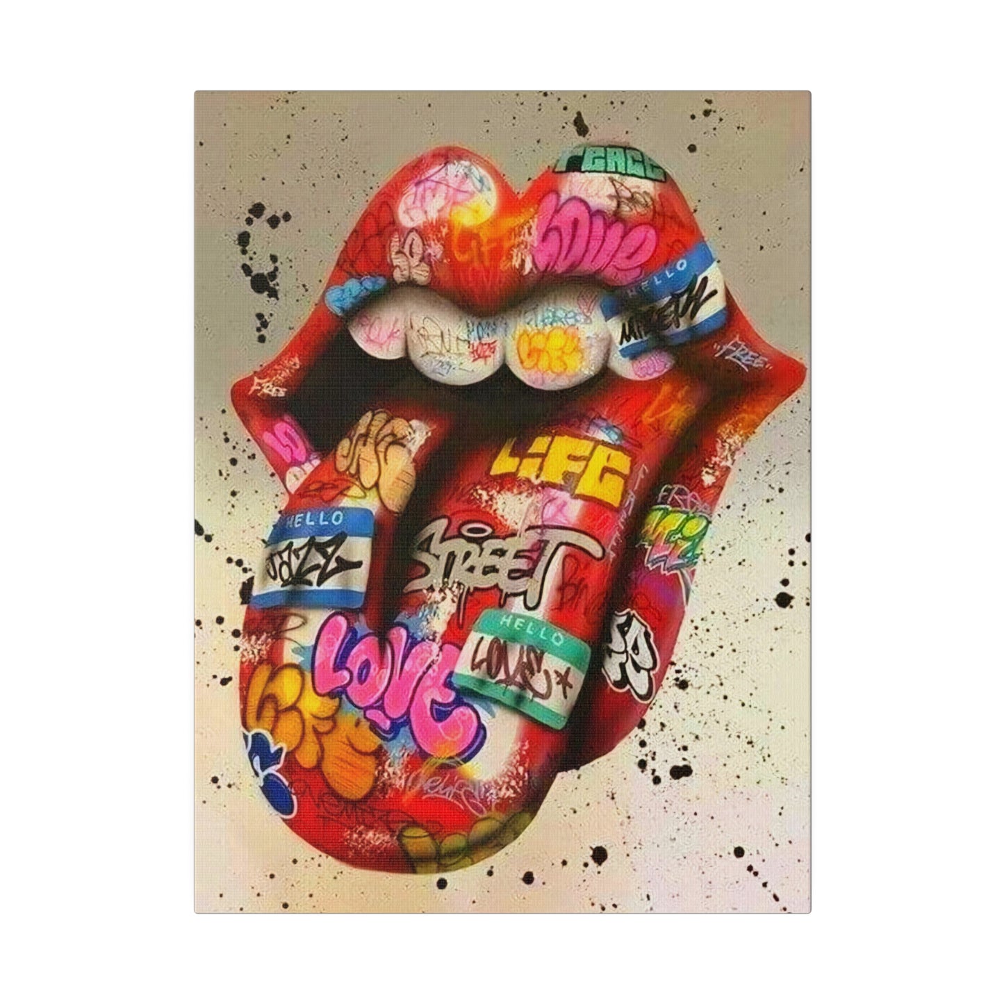 Rolling Stones Tongue Logo - Canvas