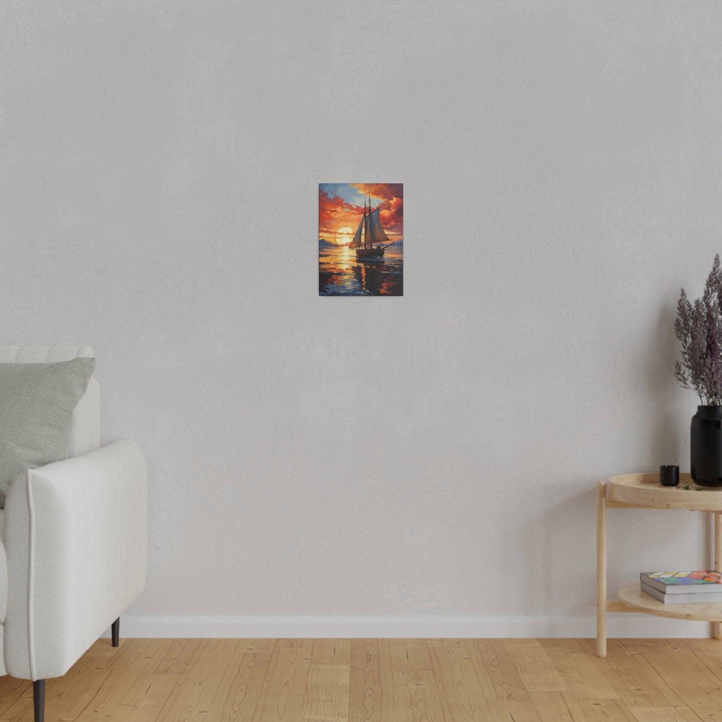 Sailing into the Sunset: Old Sailboat Canvas