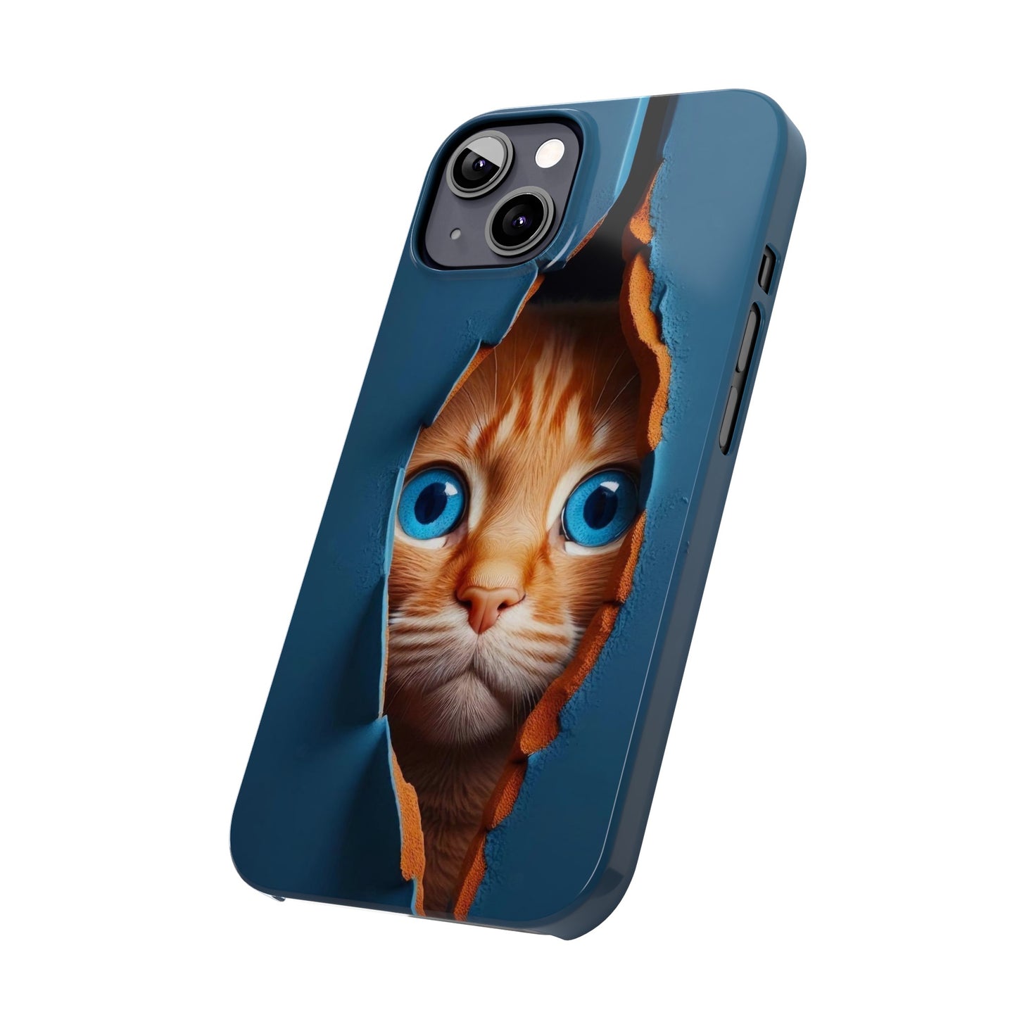 Curious Cat iPhone Cases: Peek-a-Boo Edition - Iphone 15, 14, 13, 12.