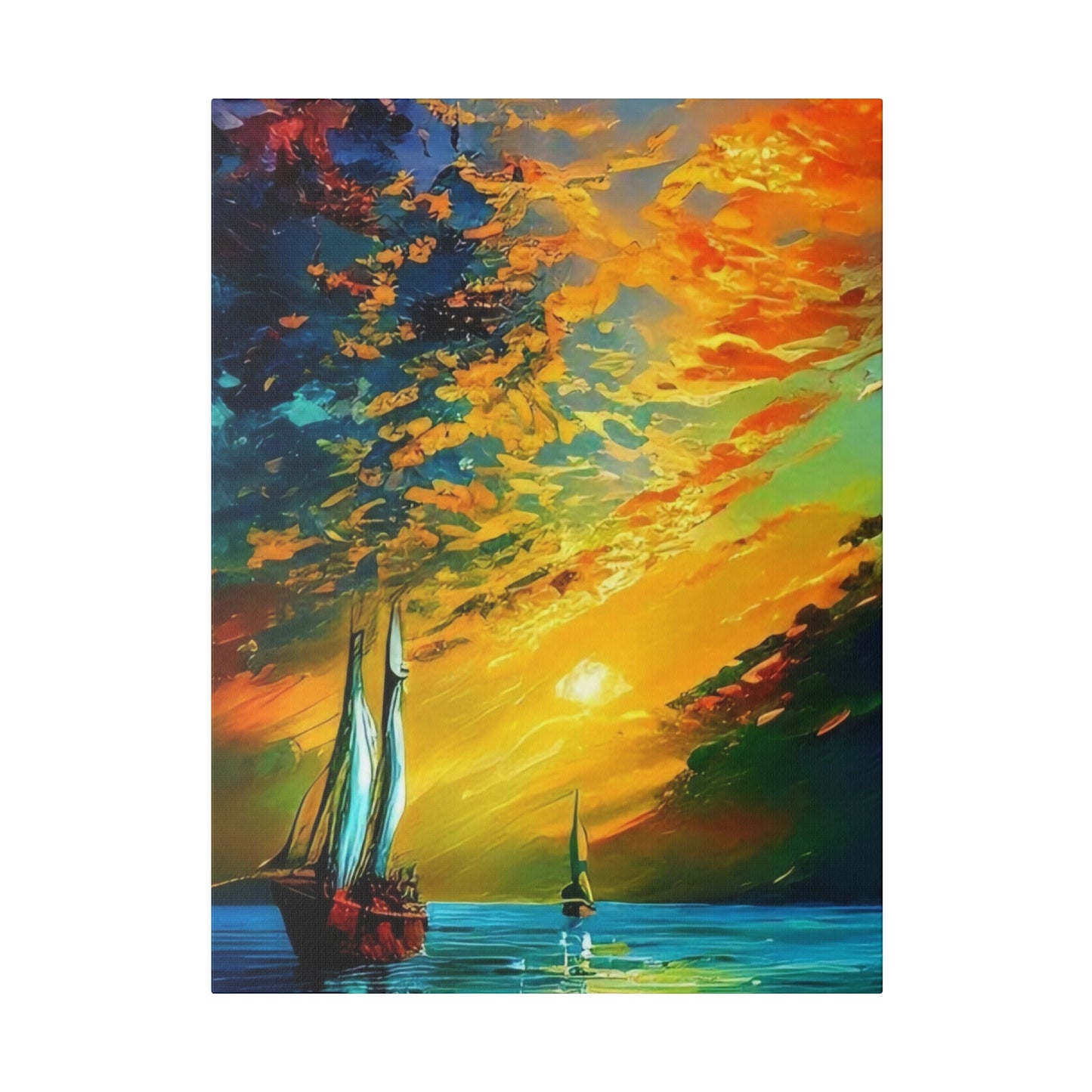 Sailing from the Sunset: Nautical Wall Art - Canvas