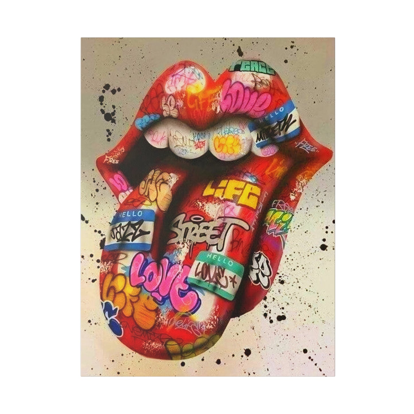 Rolling Stones Tongue Logo - Canvas