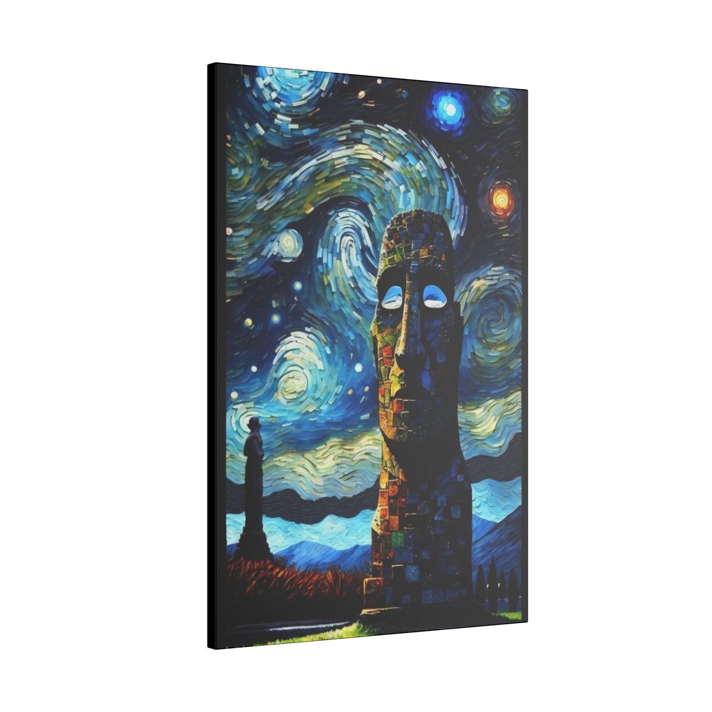Canvas Easter Island meets Van Gogh Style