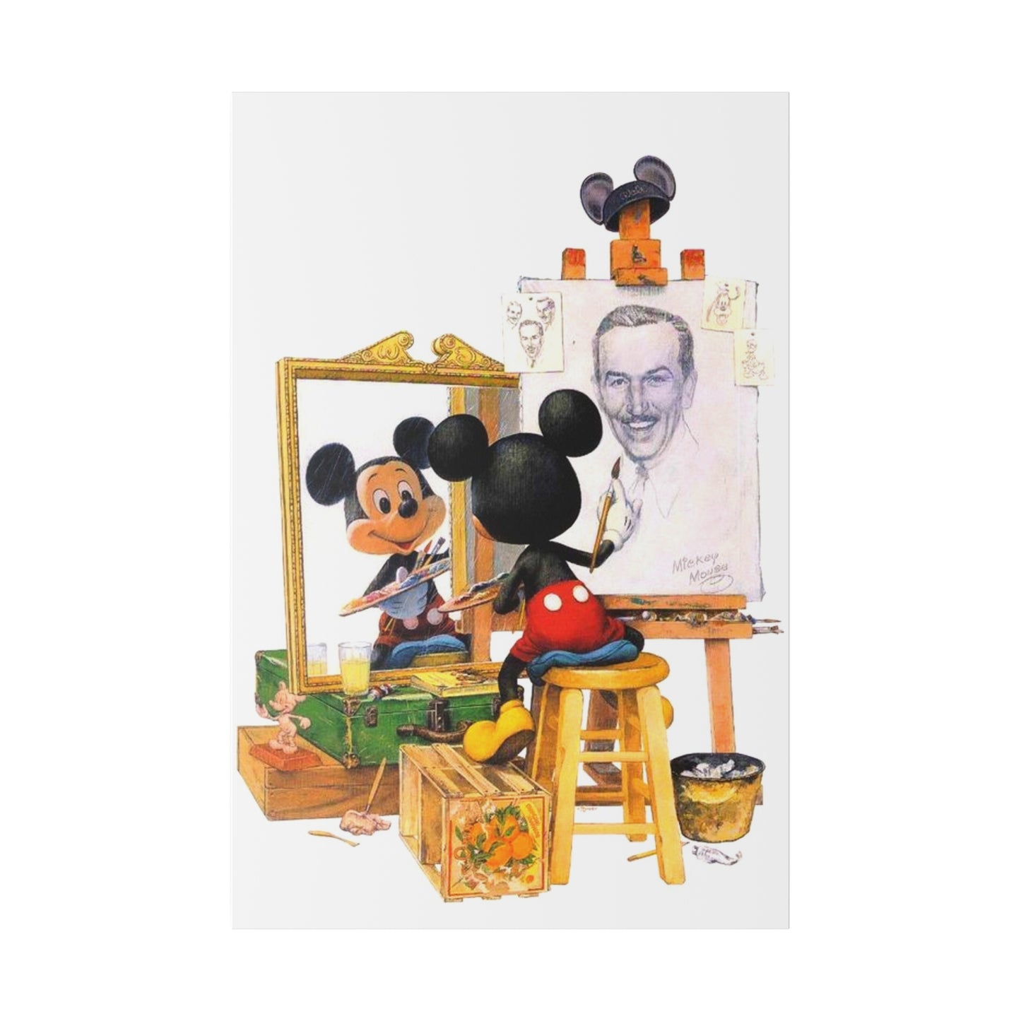Drawing Inspiration: Mickey Mouse and Walt Disney Canvas