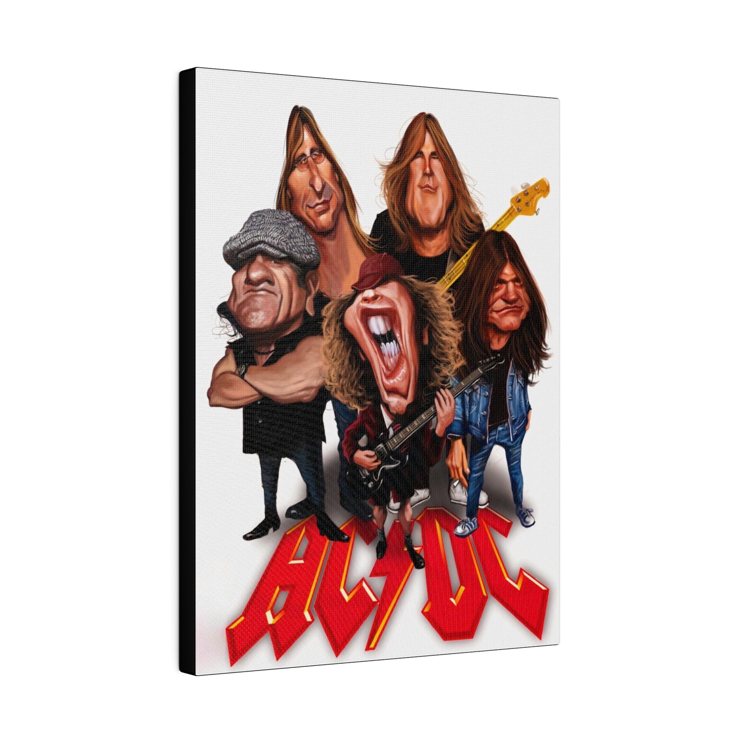 ACDC and Angus Young Rockin' Caricatures - Canvas
