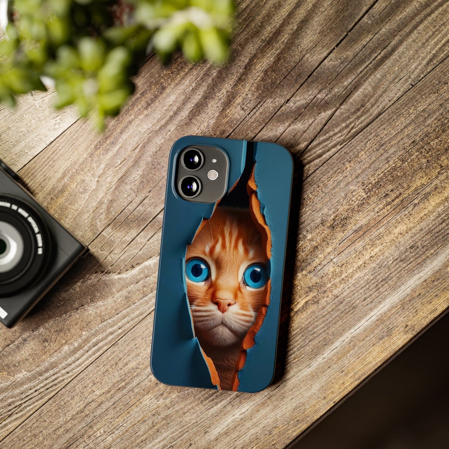 Curious Cat iPhone Cases: Peek-a-Boo Edition - Iphone 15, 14, 13, 12.