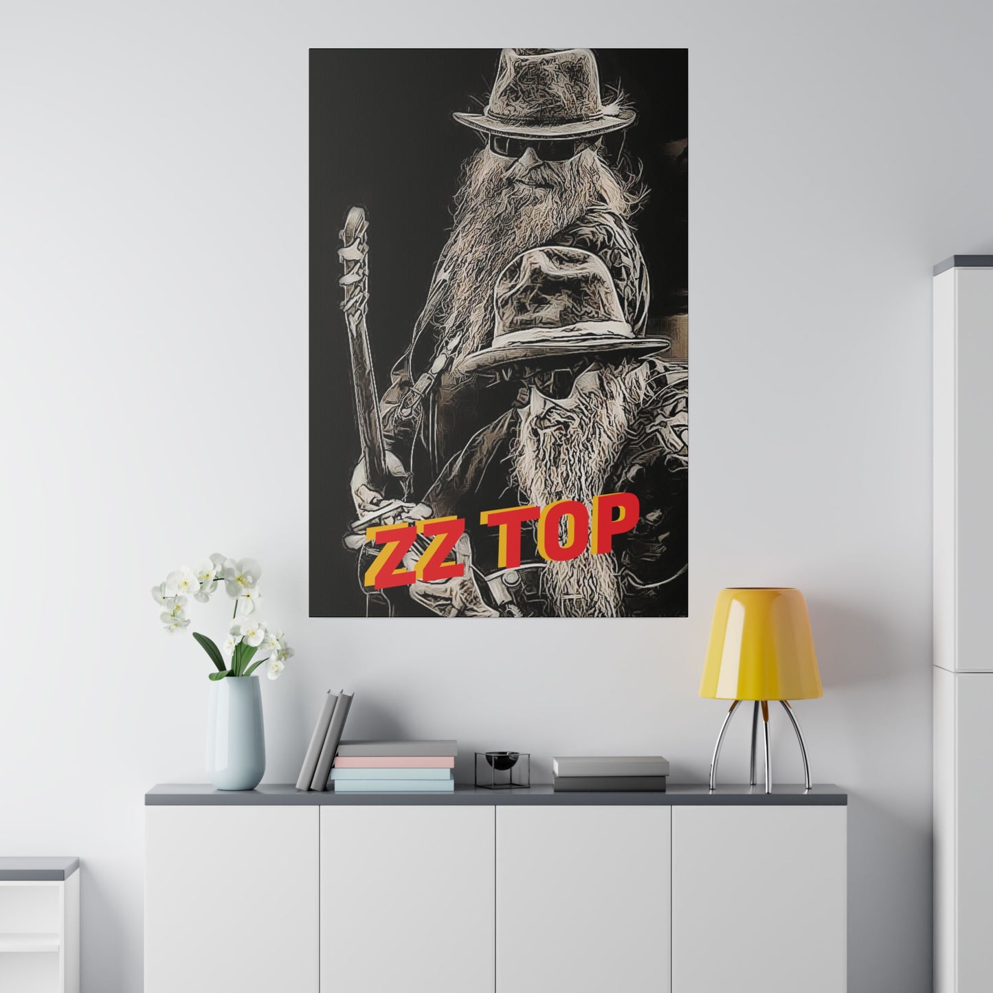 ZZ Top with Beard and Hat" Canvas