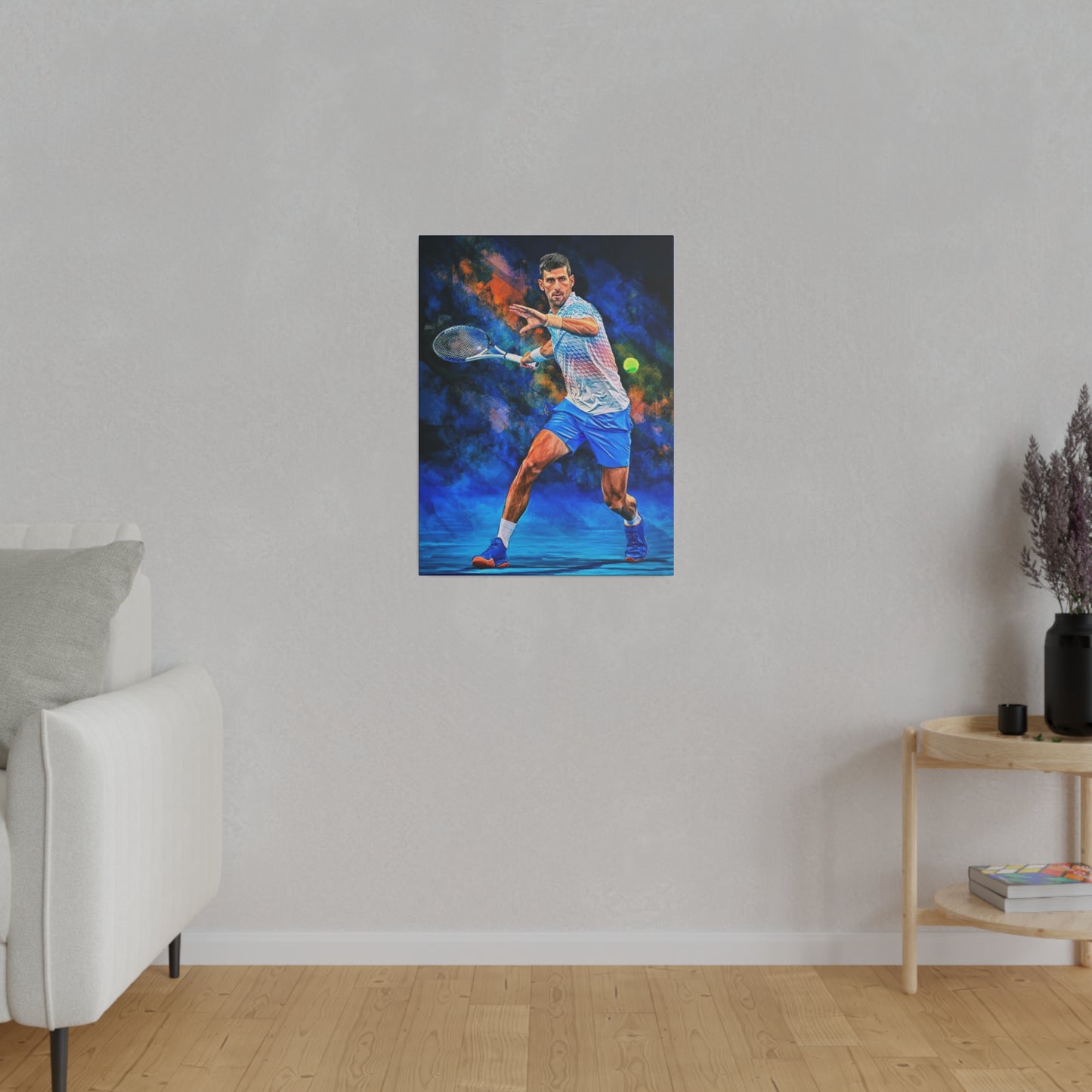 Tennis Legend Djokovic: Mastery on Canvas