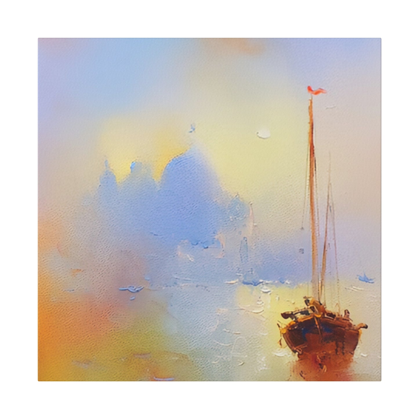 Peaceful Journey: Boating in Italy - Canvas