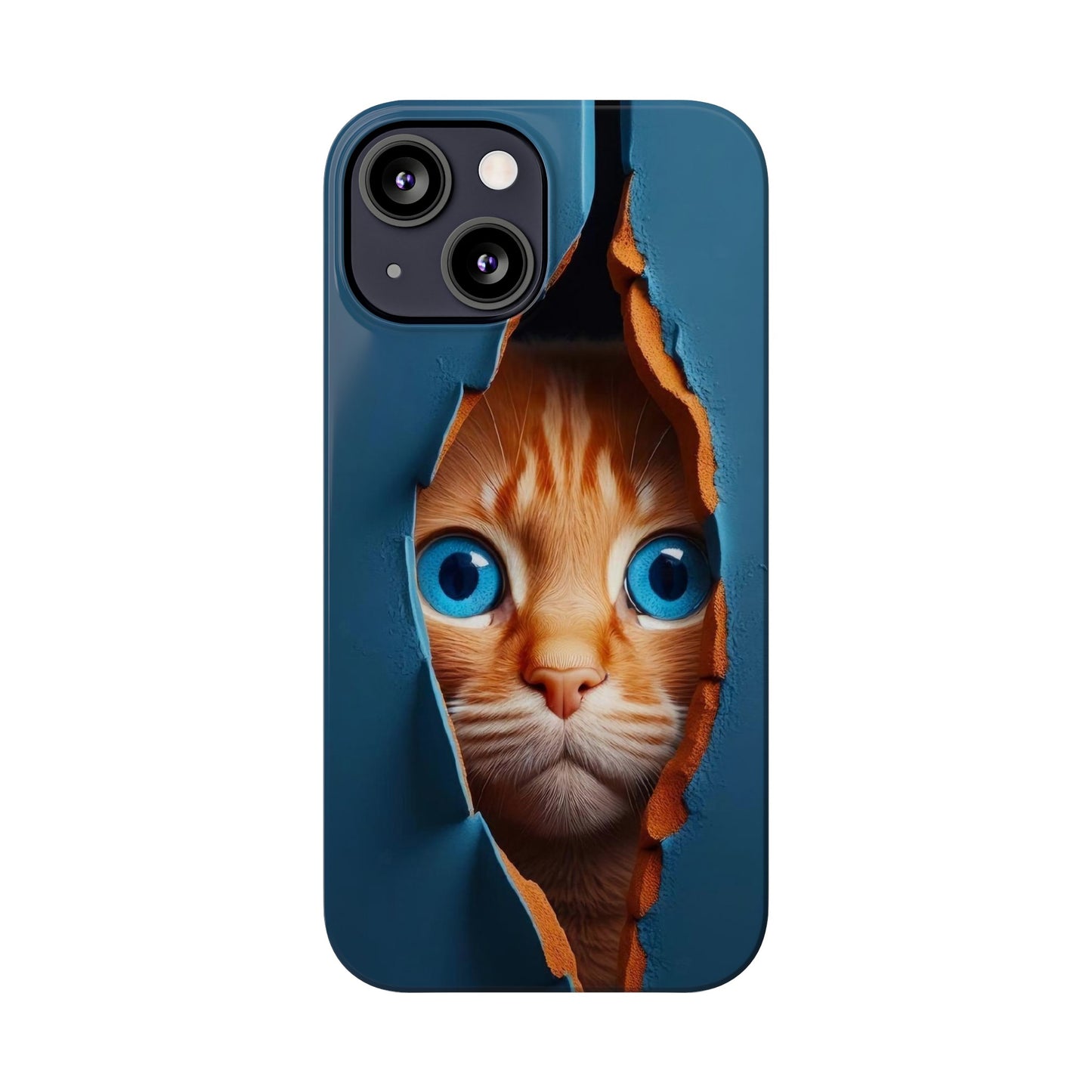Curious Cat iPhone Cases: Peek-a-Boo Edition - Iphone 15, 14, 13, 12.