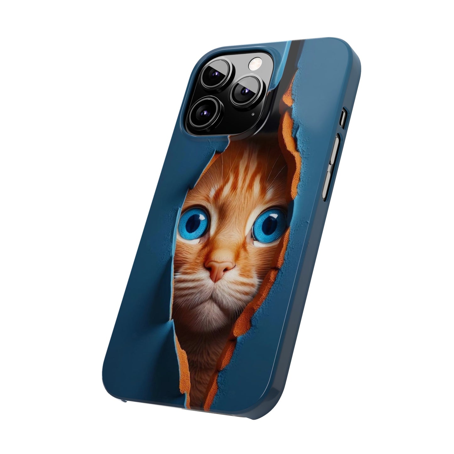 Curious Cat iPhone Cases: Peek-a-Boo Edition - Iphone 15, 14, 13, 12.