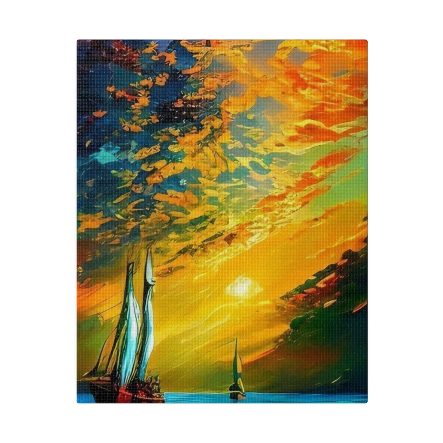 Sailing from the Sunset: Nautical Wall Art - Canvas
