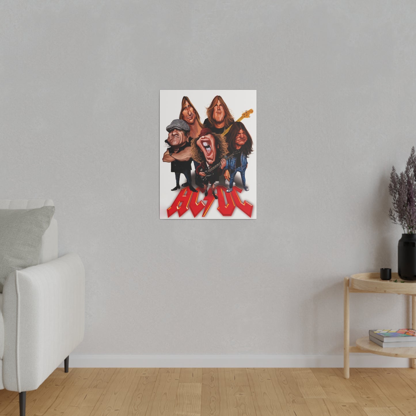 ACDC and Angus Young Rockin' Caricatures - Canvas