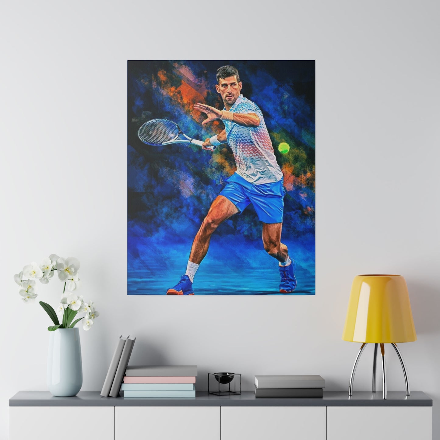 Tennis Legend Djokovic: Mastery on Canvas