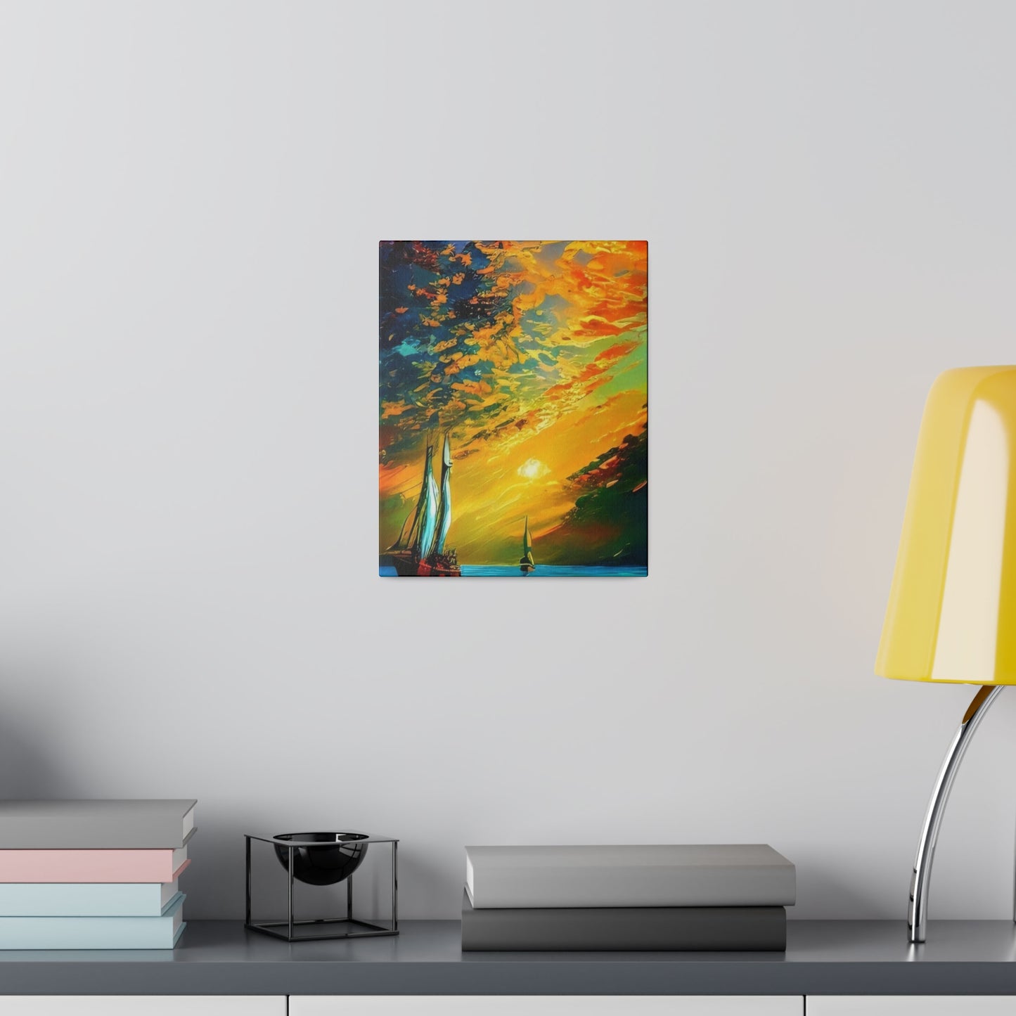 Sailing from the Sunset: Nautical Wall Art - Canvas