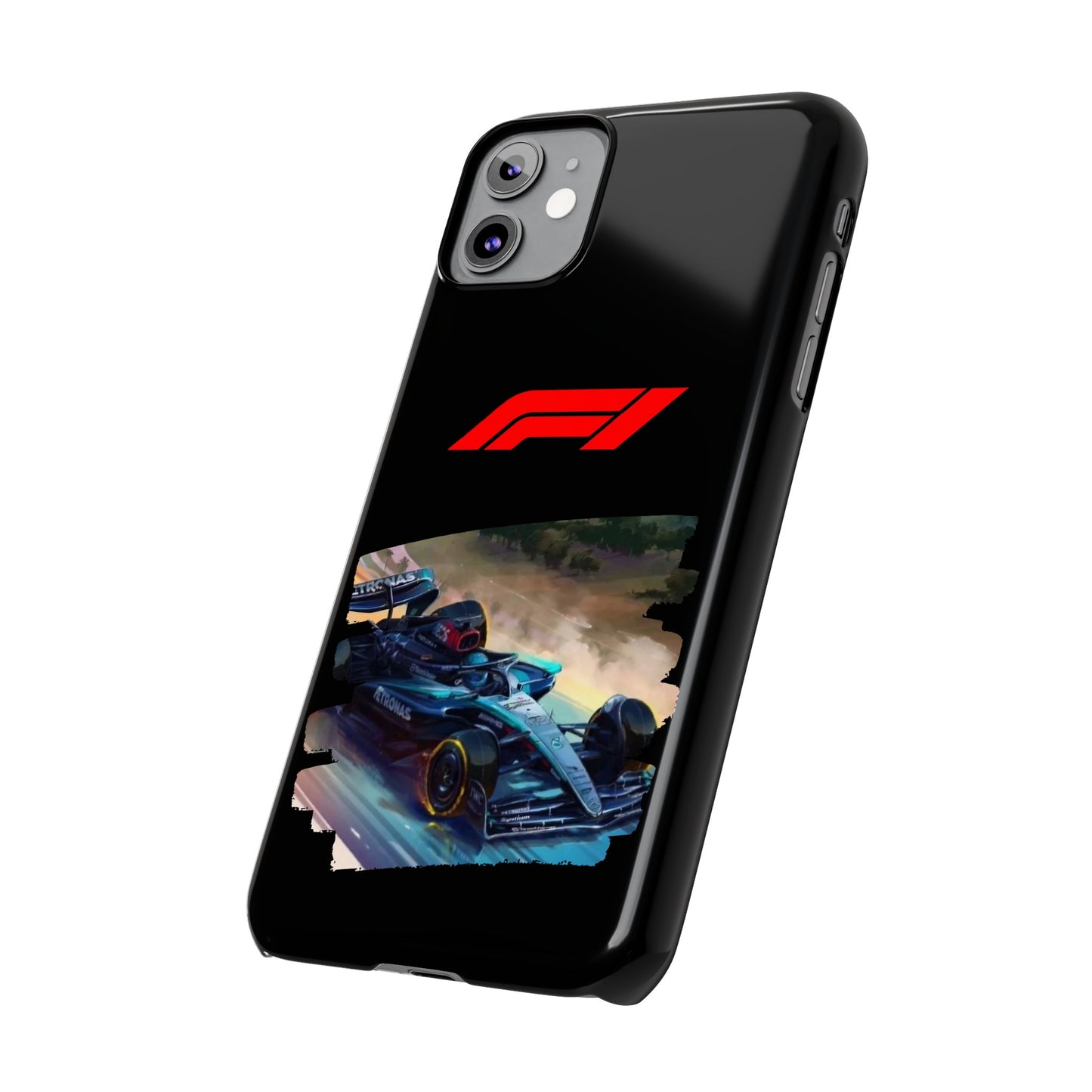 F1 Mercedes Racecar Iphone 15, 14, 13, 12, 11 Cases