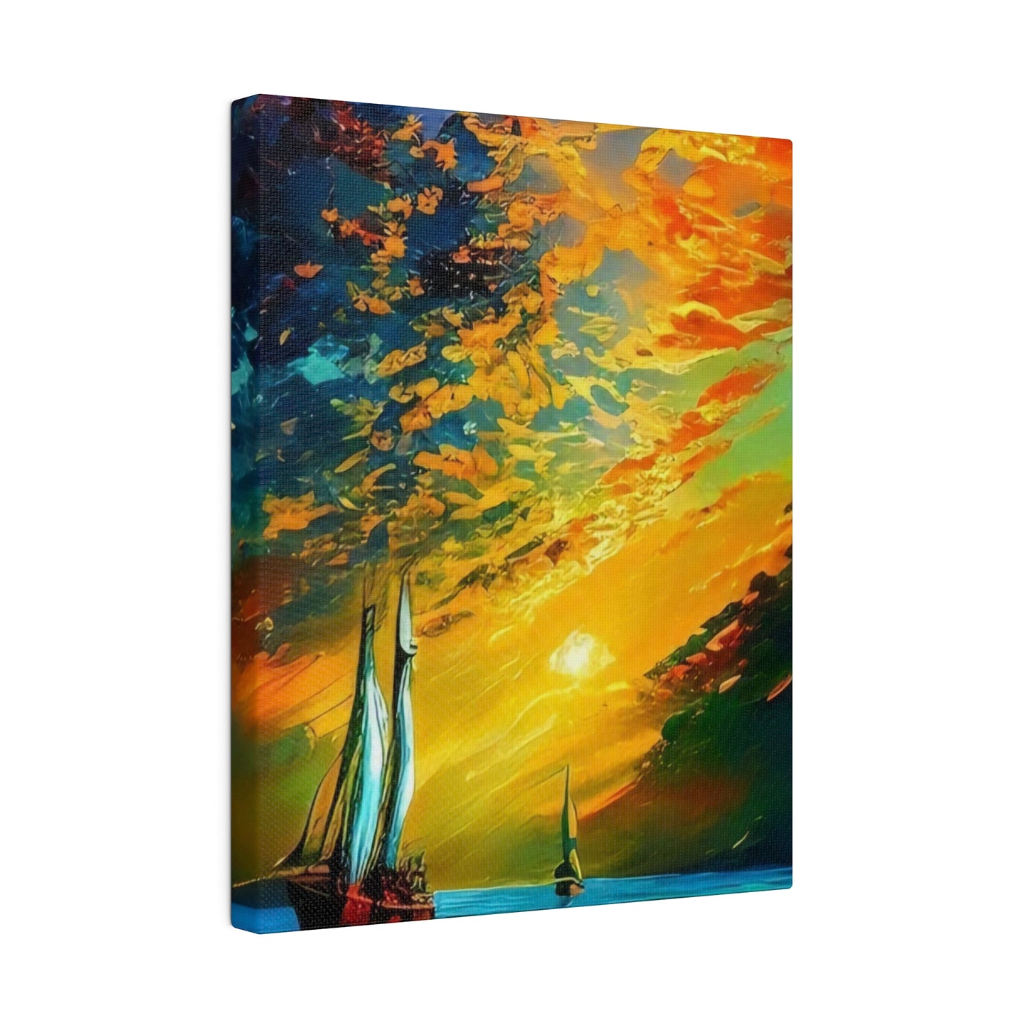 Sailing from the Sunset: Nautical Wall Art - Canvas