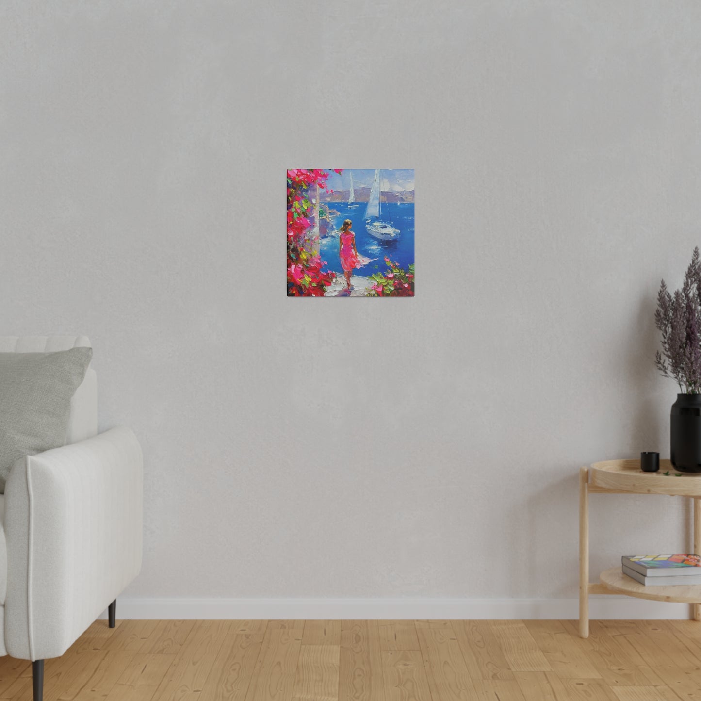 Seaside Serenity - Women in Pink Canvas