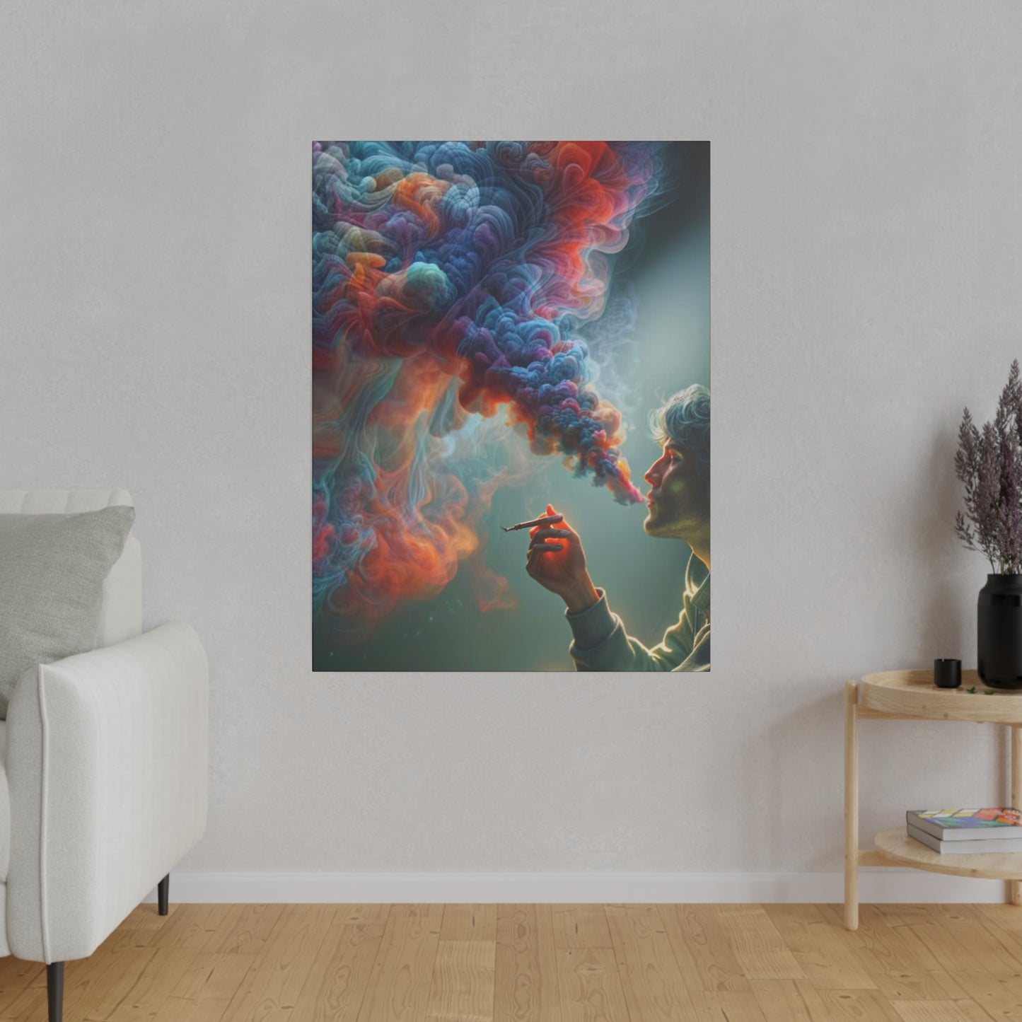 The Colorful World of Men and Smoke - Canvas