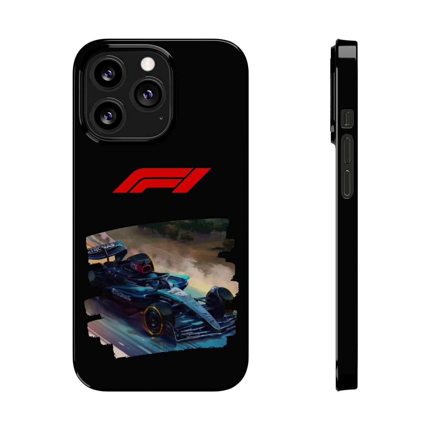 F1 Mercedes Racecar Iphone 15, 14, 13, 12, 11 Cases