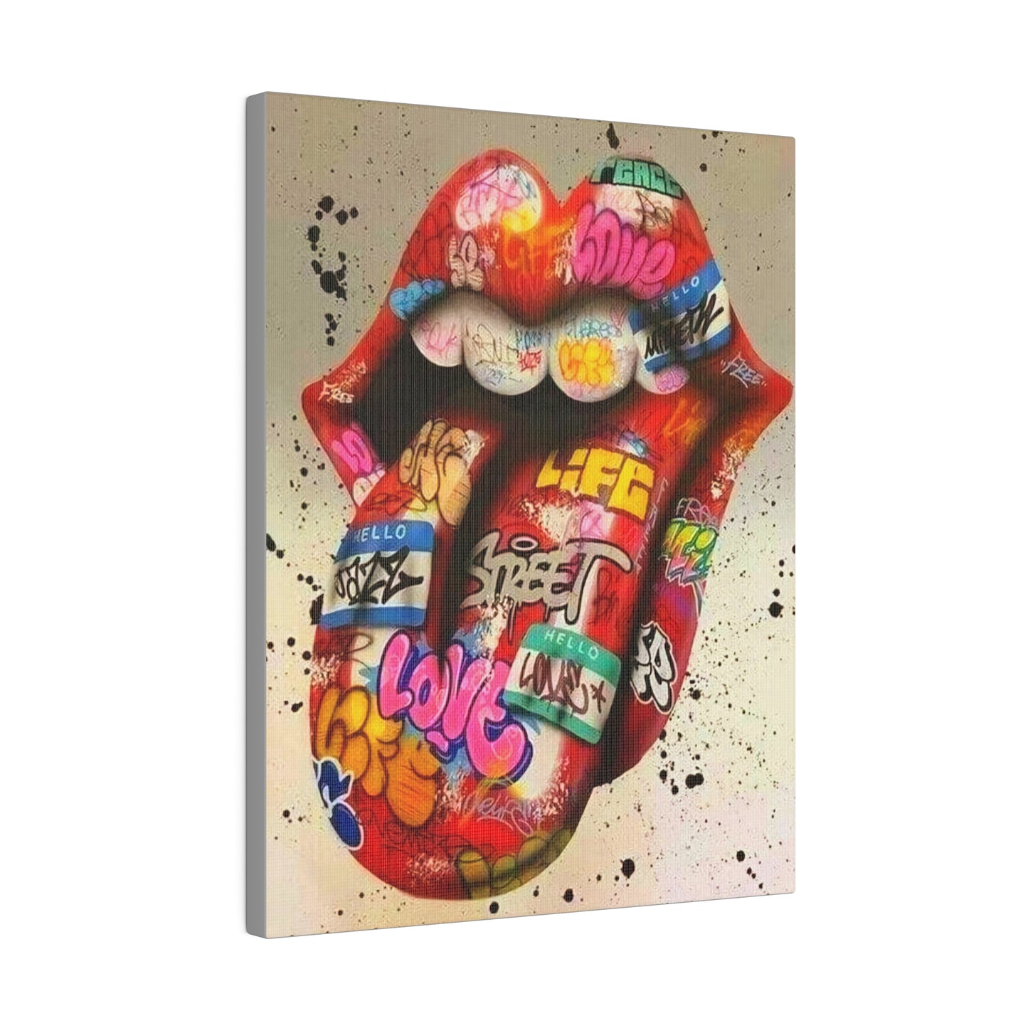Rolling Stones Tongue Logo - Canvas