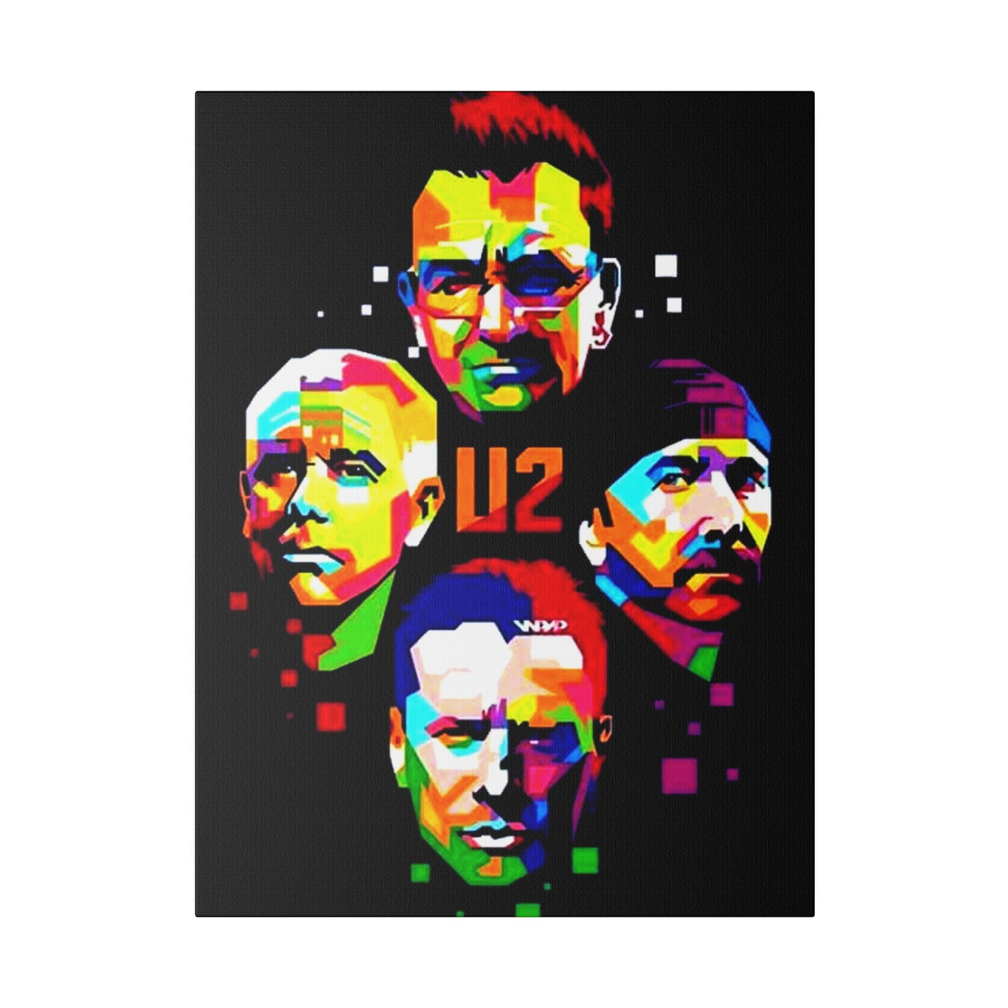 U2: Colorful Silhouettes on a Noir Canvas