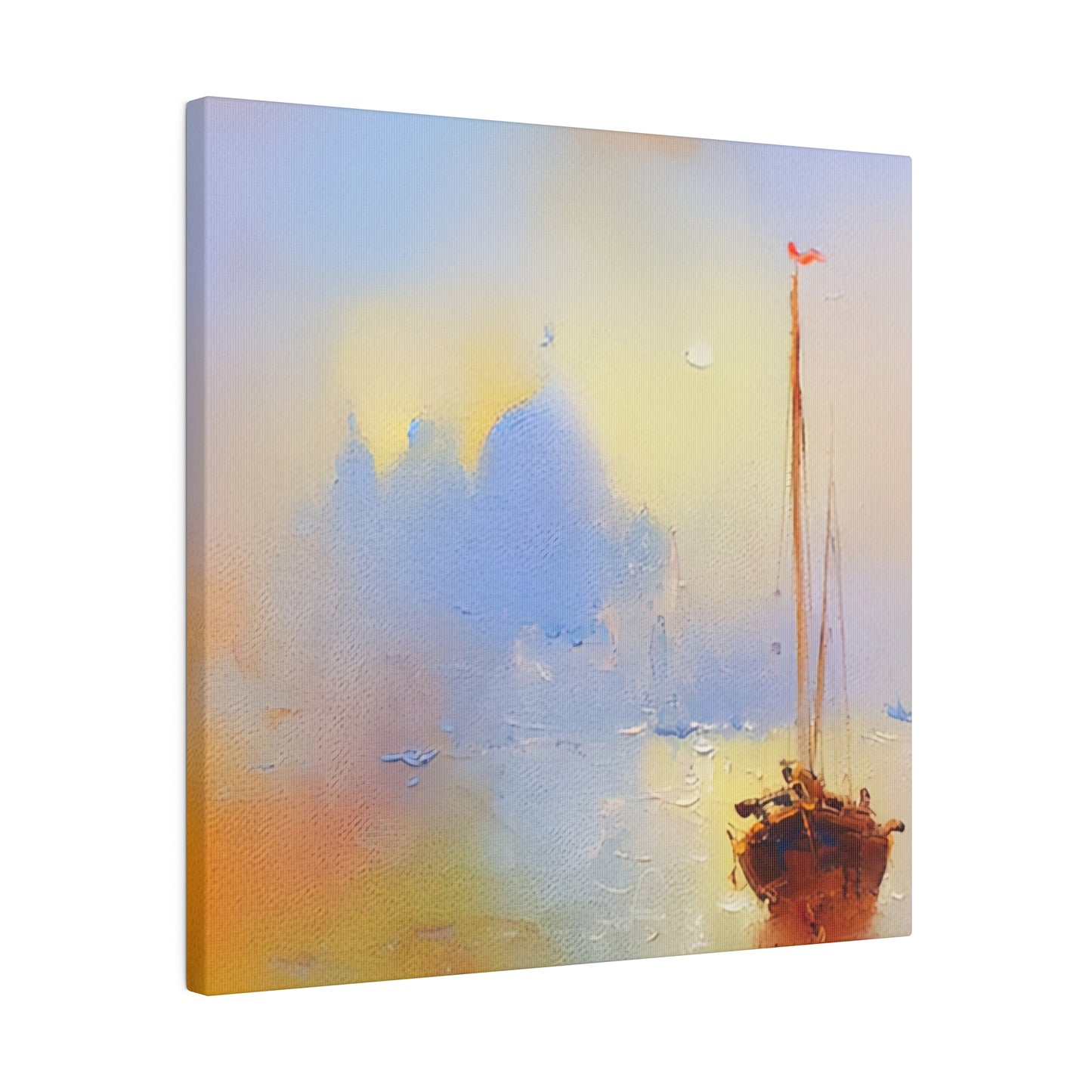 Peaceful Journey: Boating in Italy - Canvas