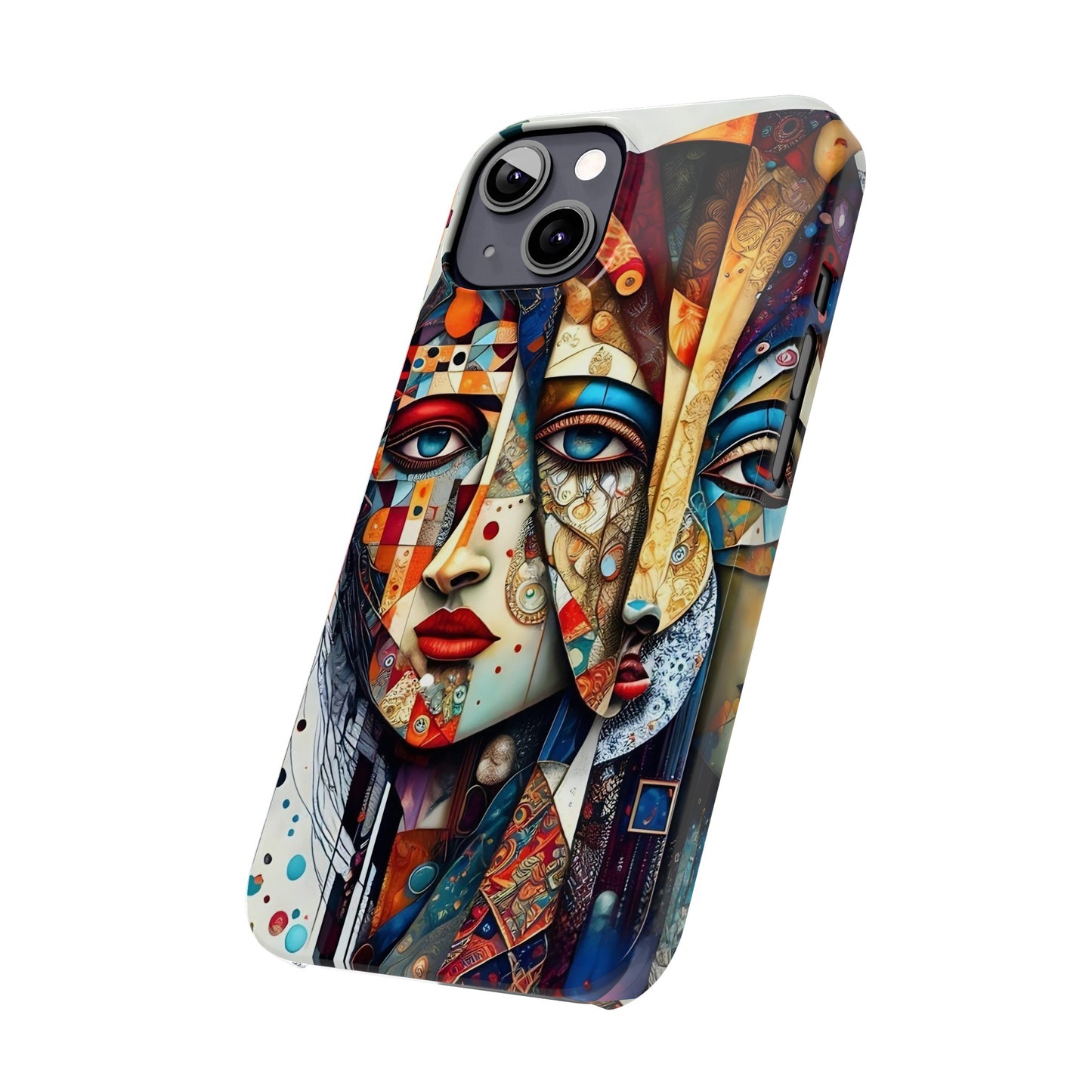 Two Faces Art Design Iphone 15, 14, 13, 12 cases