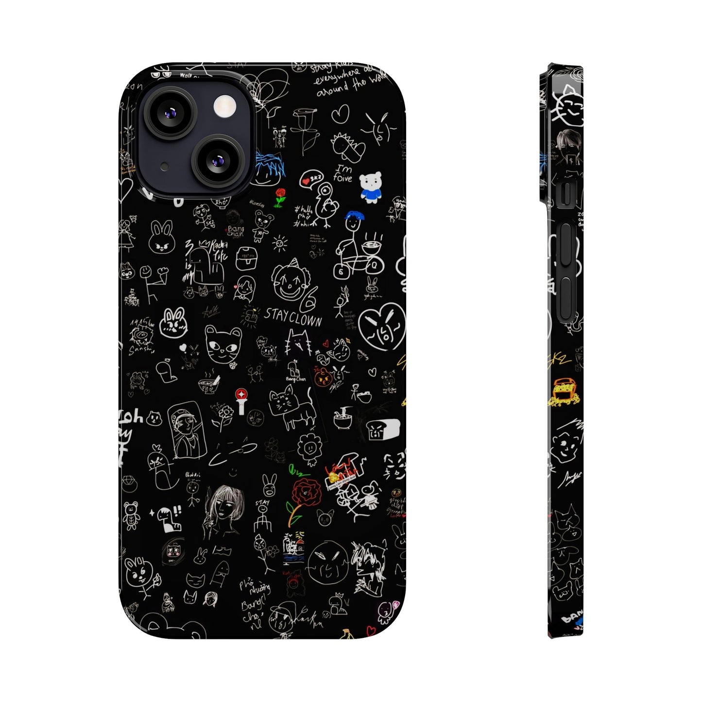 Kids Drawings Style Iphone 15, 14, 13, 12 Cases