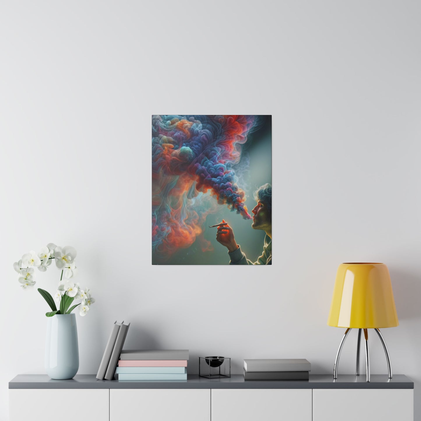The Colorful World of Men and Smoke - Canvas