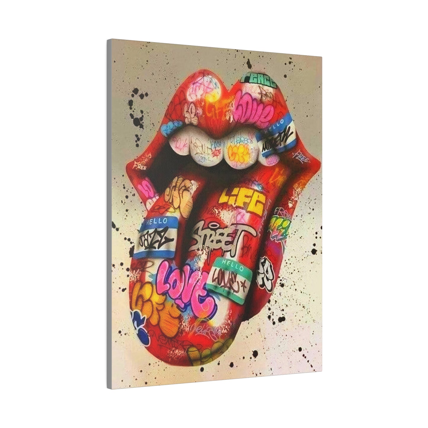 Rolling Stones Tongue Logo - Canvas