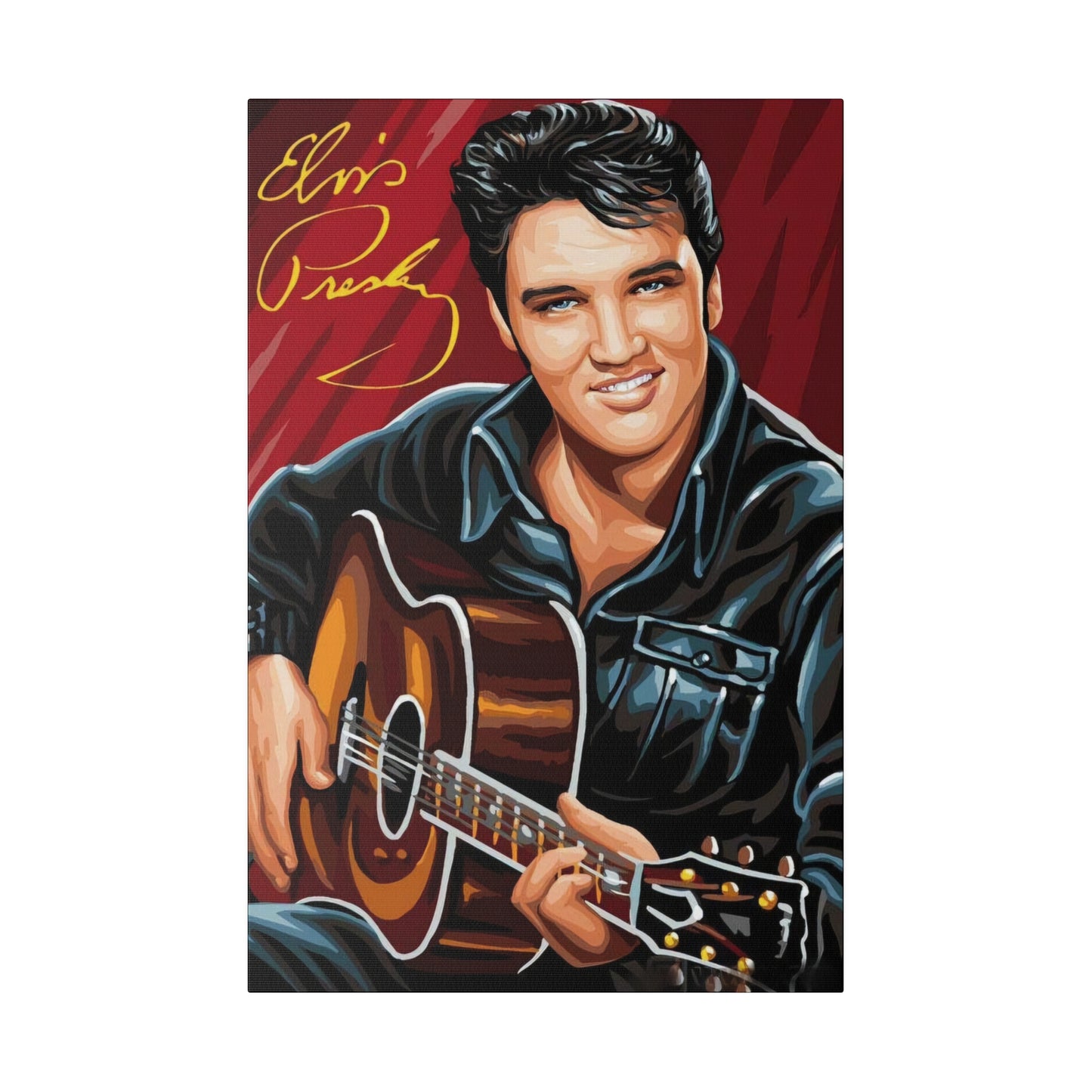 Elvis Presley on his Guitar Canvas