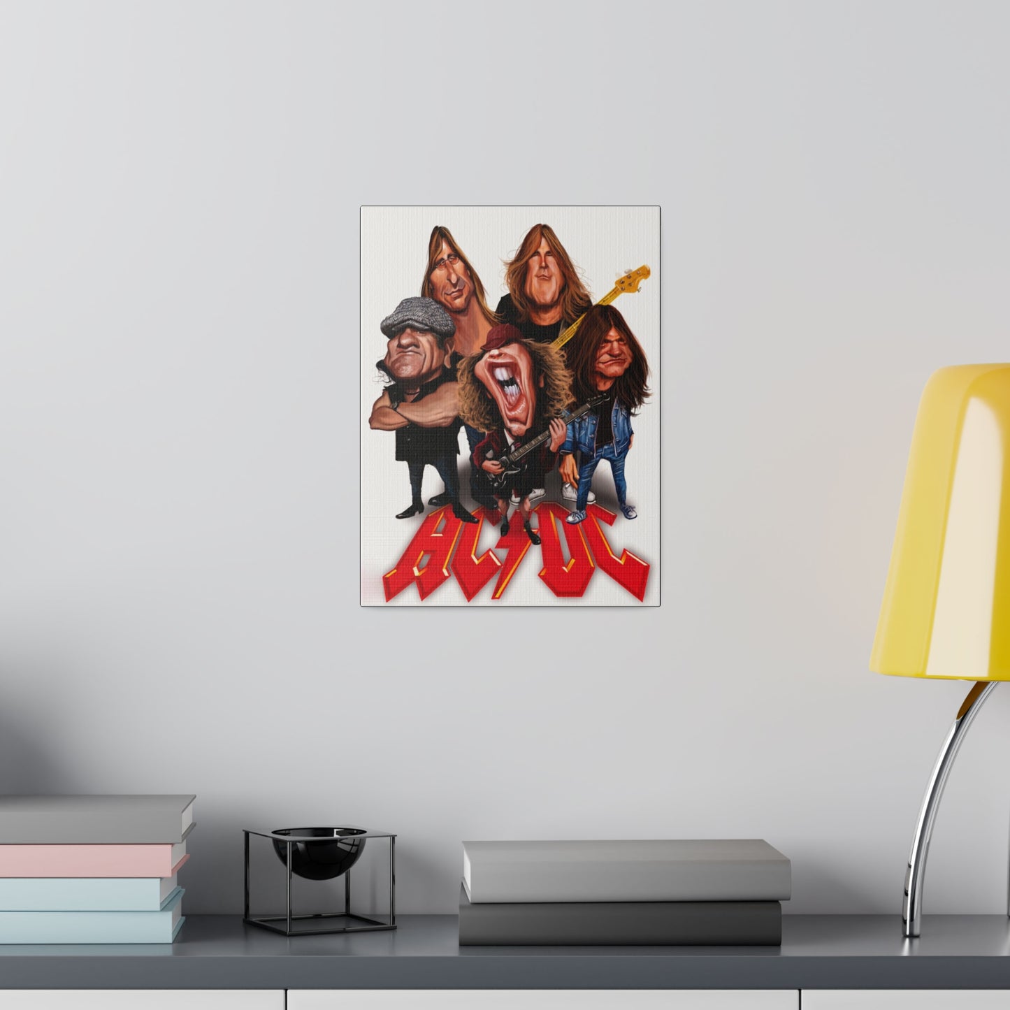 ACDC and Angus Young Rockin' Caricatures - Canvas