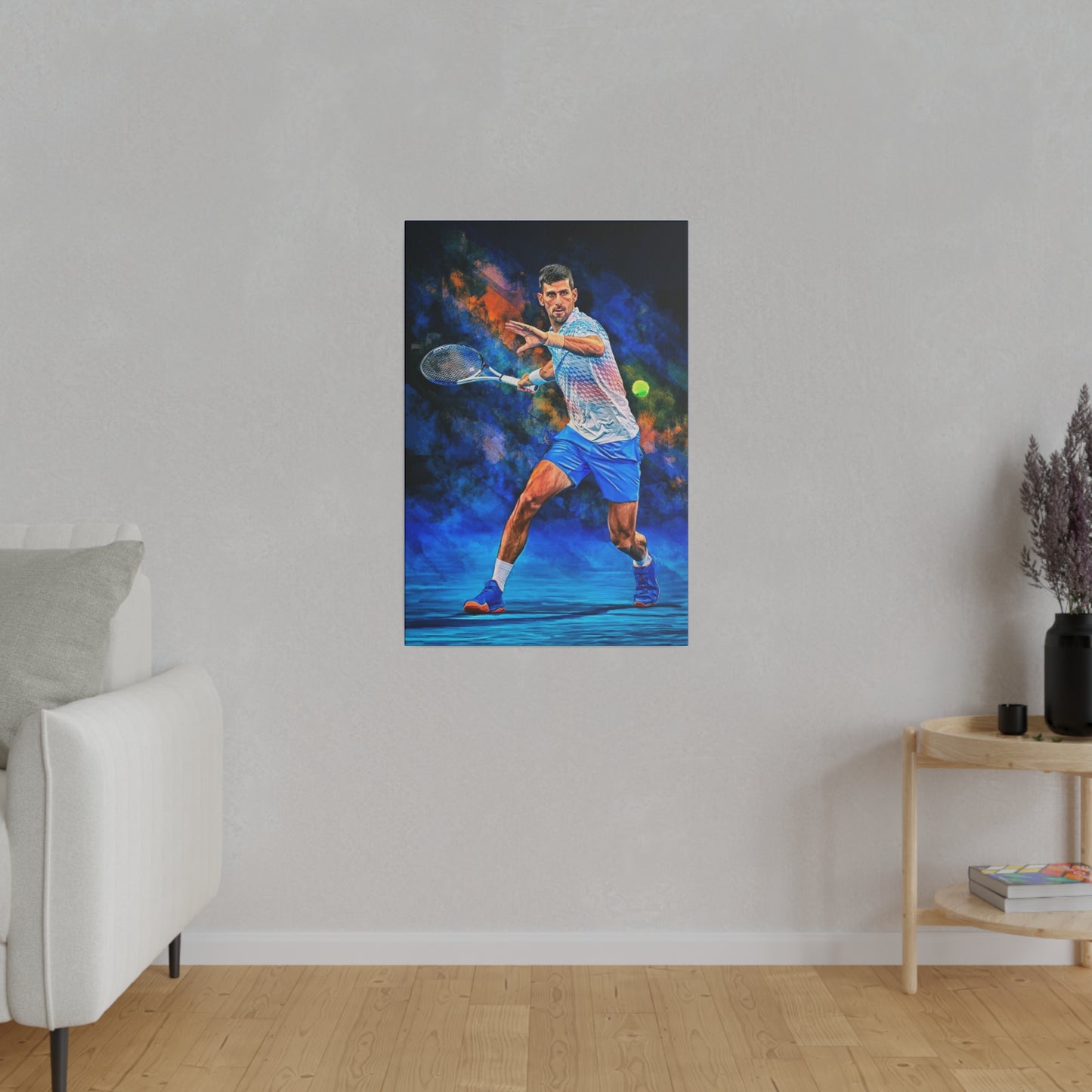 Tennis Legend Djokovic: Mastery on Canvas