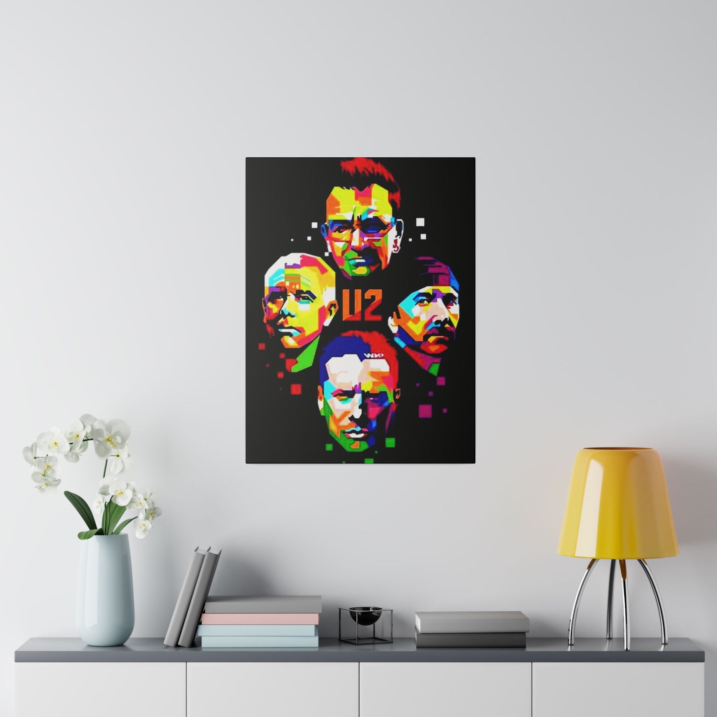 U2: Colorful Silhouettes on a Noir Canvas