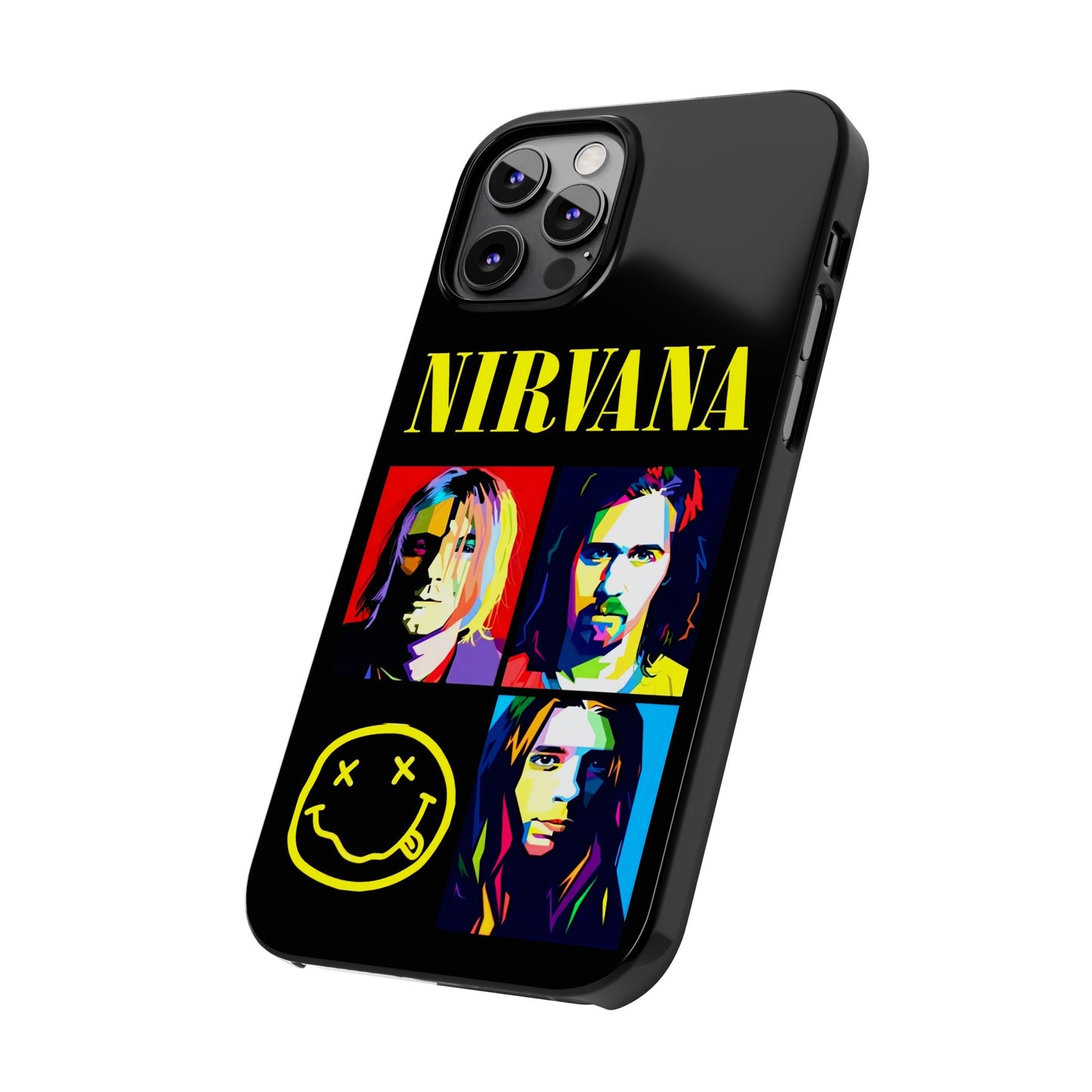 Nirvana Tribute: Kurt Cobain iPhone 15, 14, 13, 12, 11 Art in Black