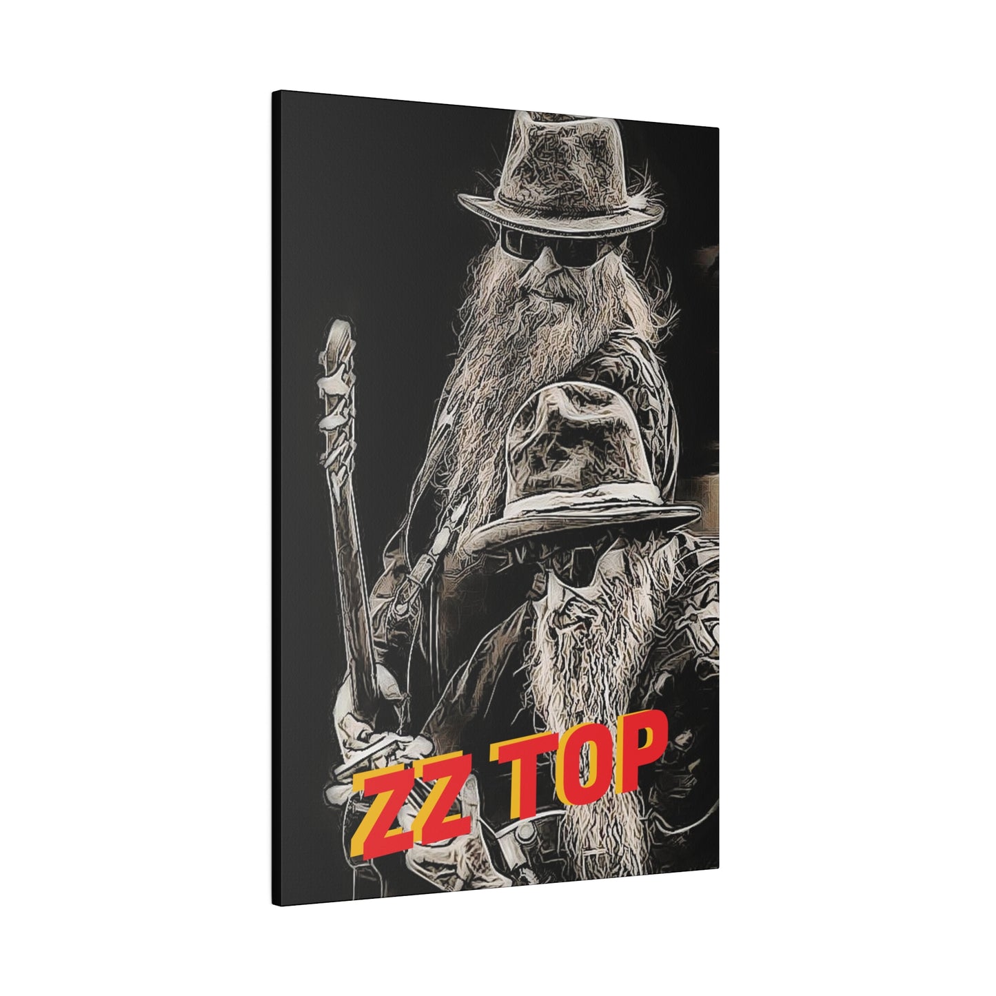 ZZ Top with Beard and Hat" Canvas