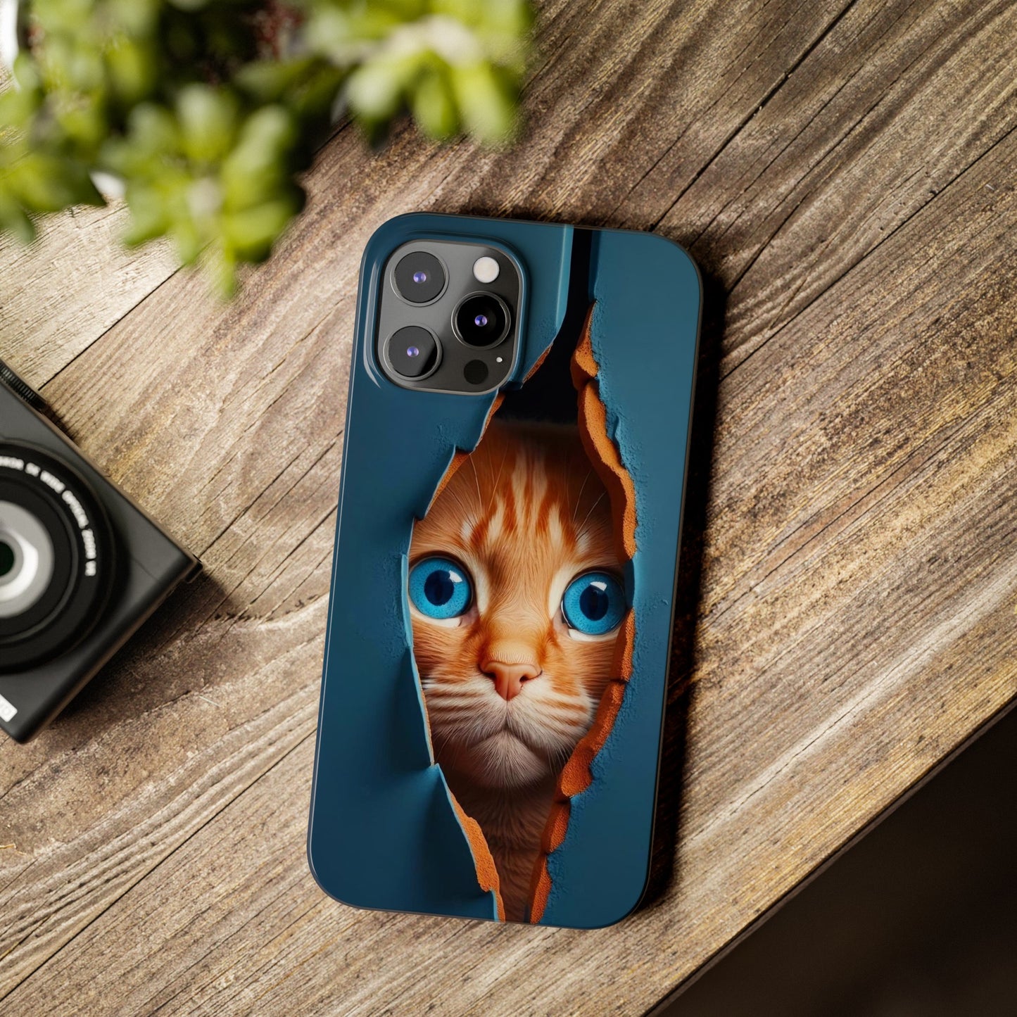 Curious Cat iPhone Cases: Peek-a-Boo Edition - Iphone 15, 14, 13, 12.
