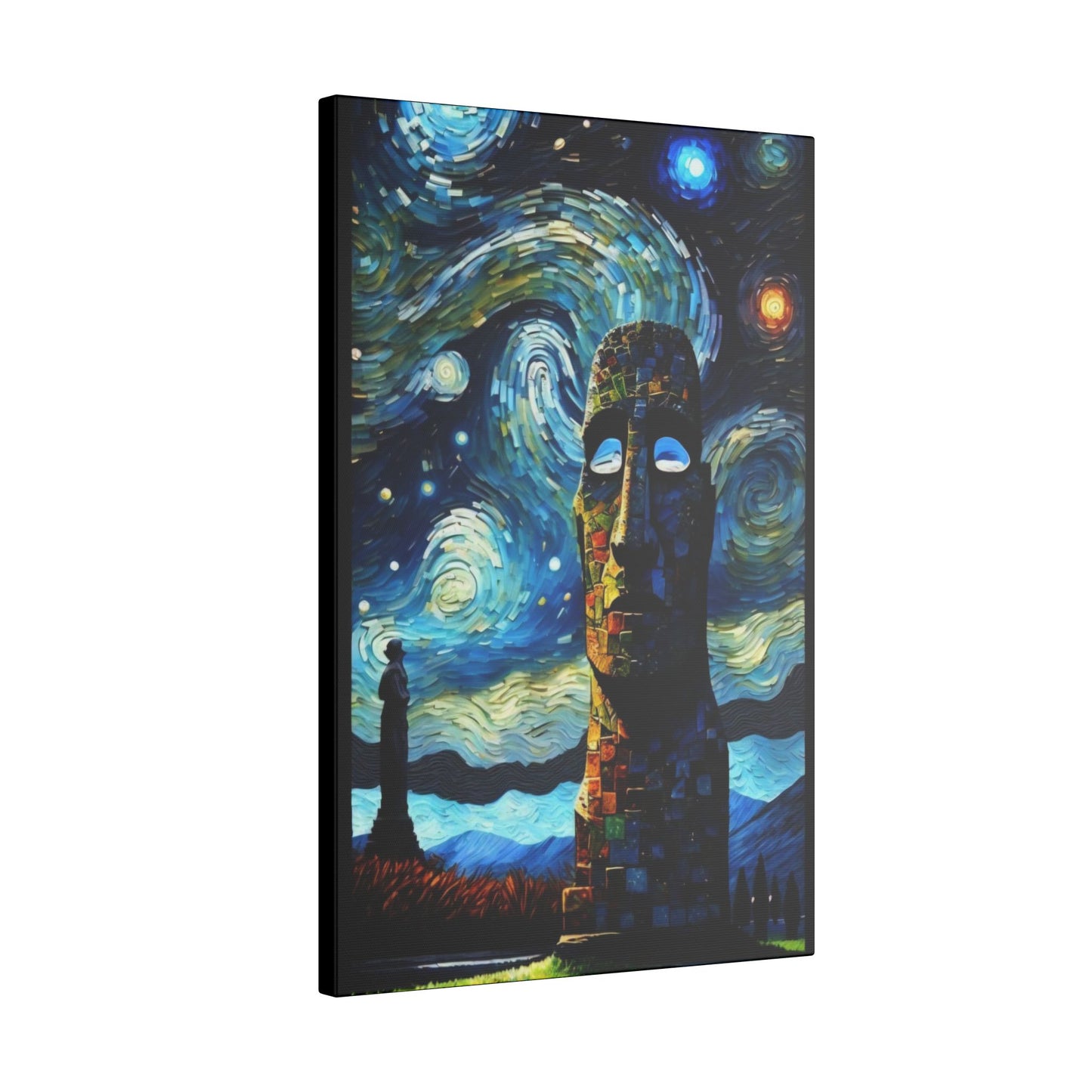 Canvas Easter Island meets Van Gogh Style