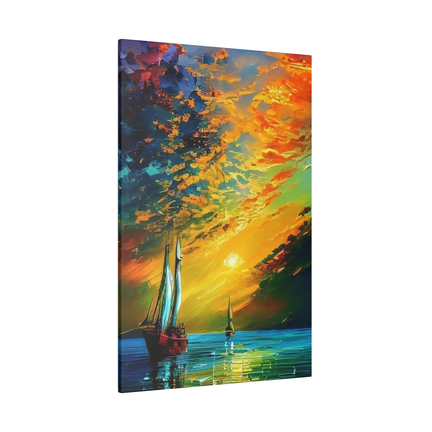 Sailing from the Sunset: Nautical Wall Art - Canvas
