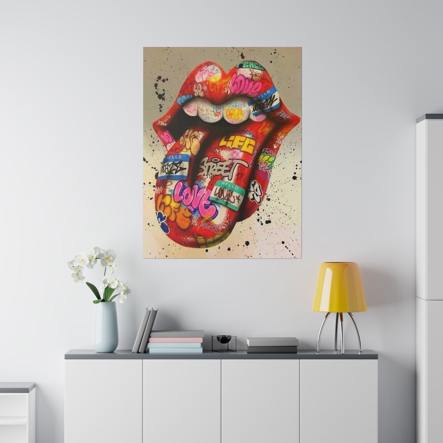 Rolling Stones Tongue Logo - Canvas
