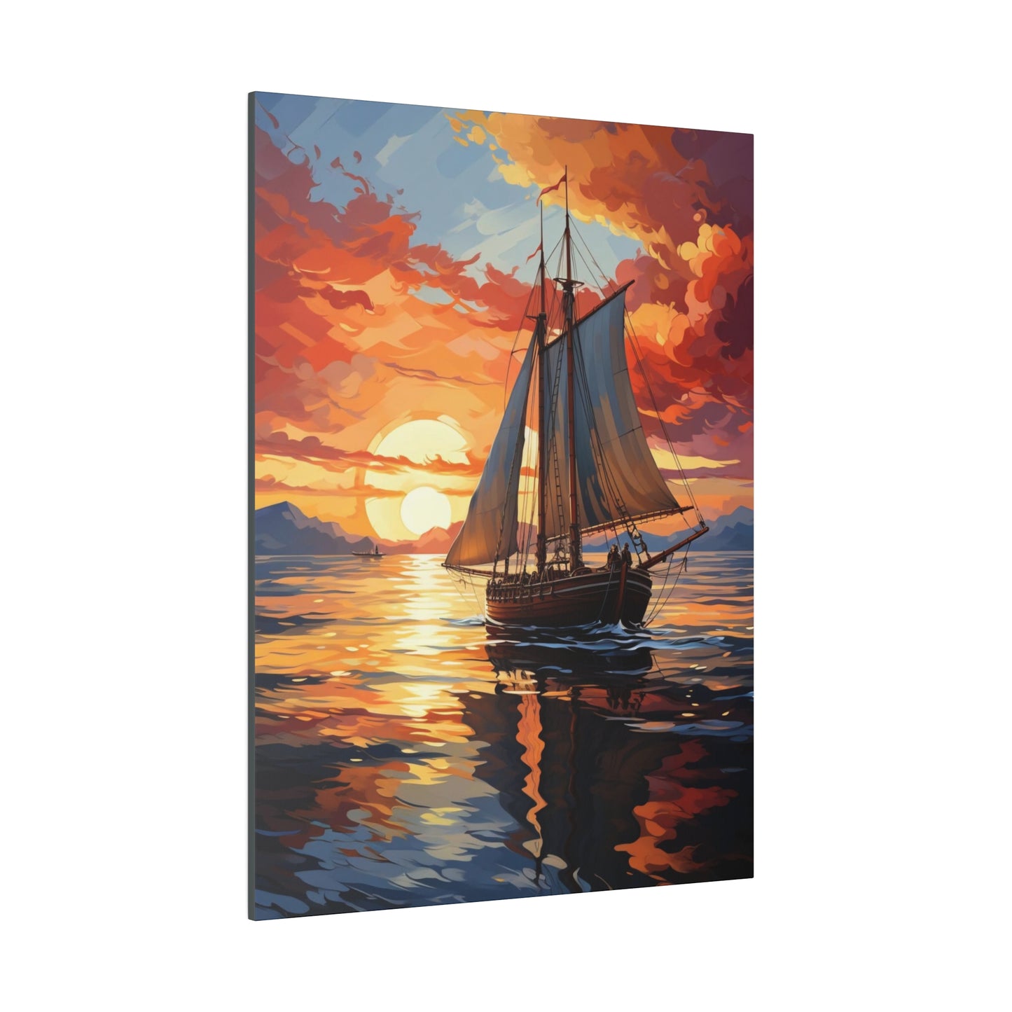 Sailing into the Sunset: Old Sailboat Canvas