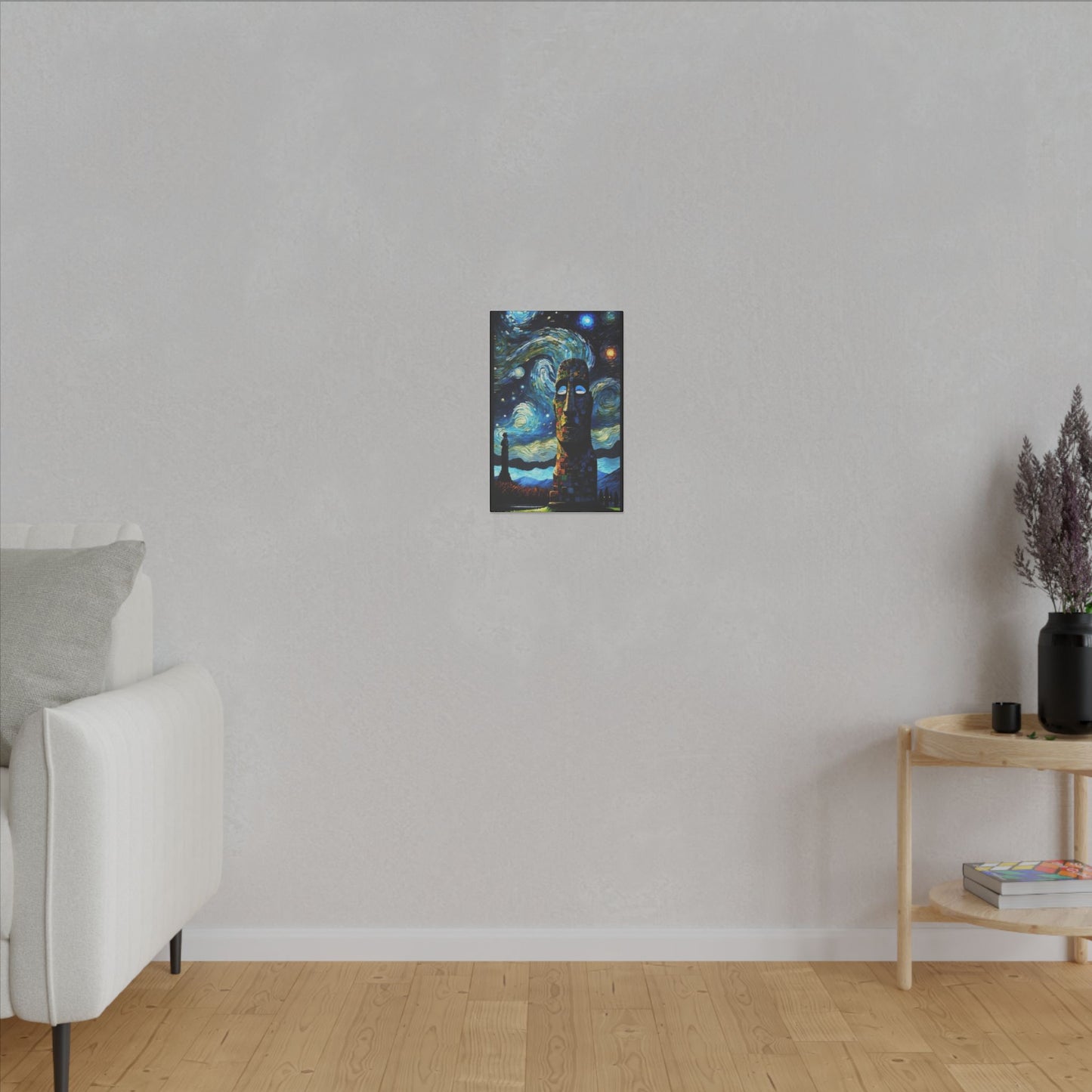 Canvas Easter Island meets Van Gogh Style